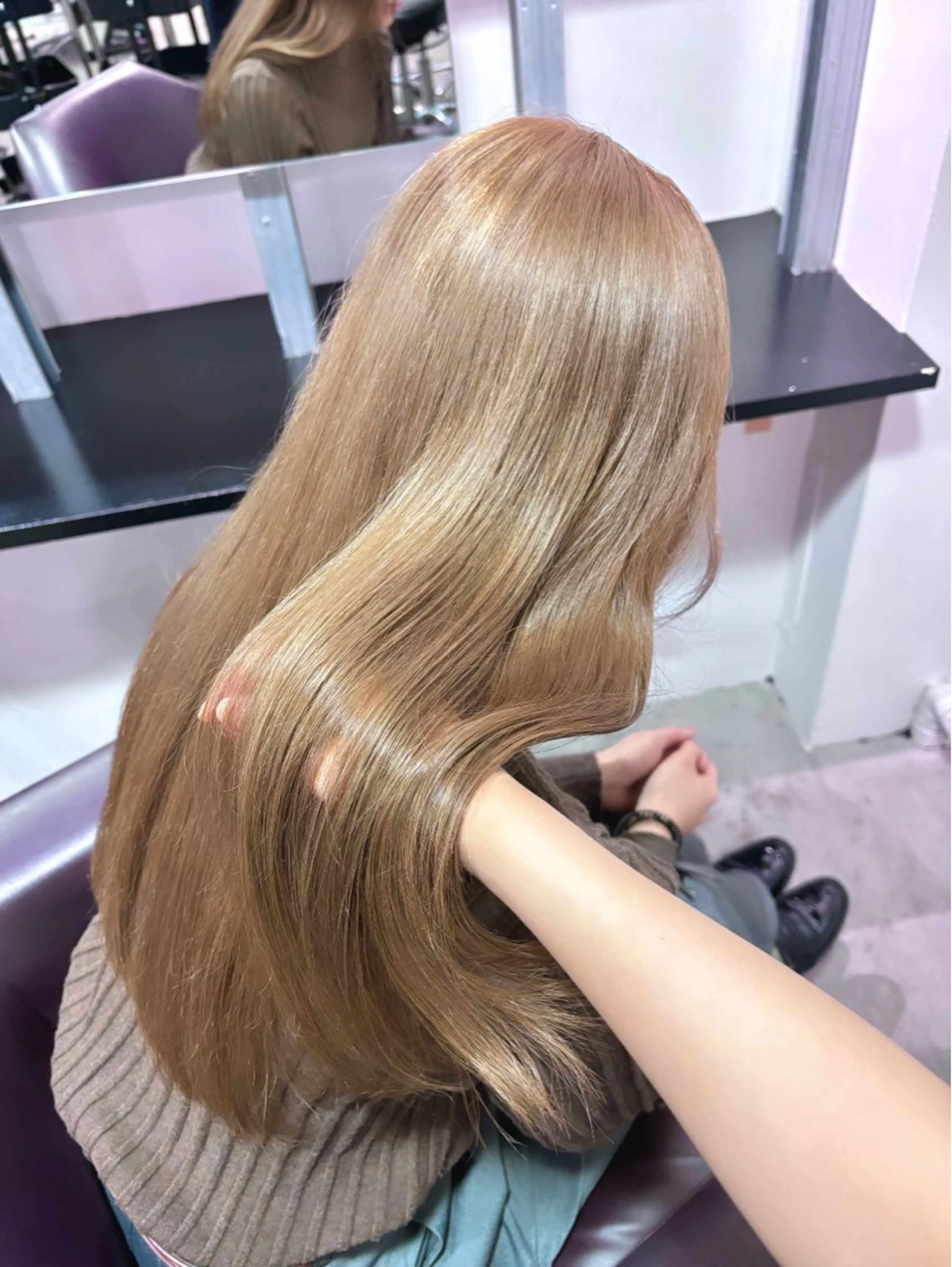 ロング カラー カット ヘアカラー トリートメント こまつ まりやのヘアスタイル