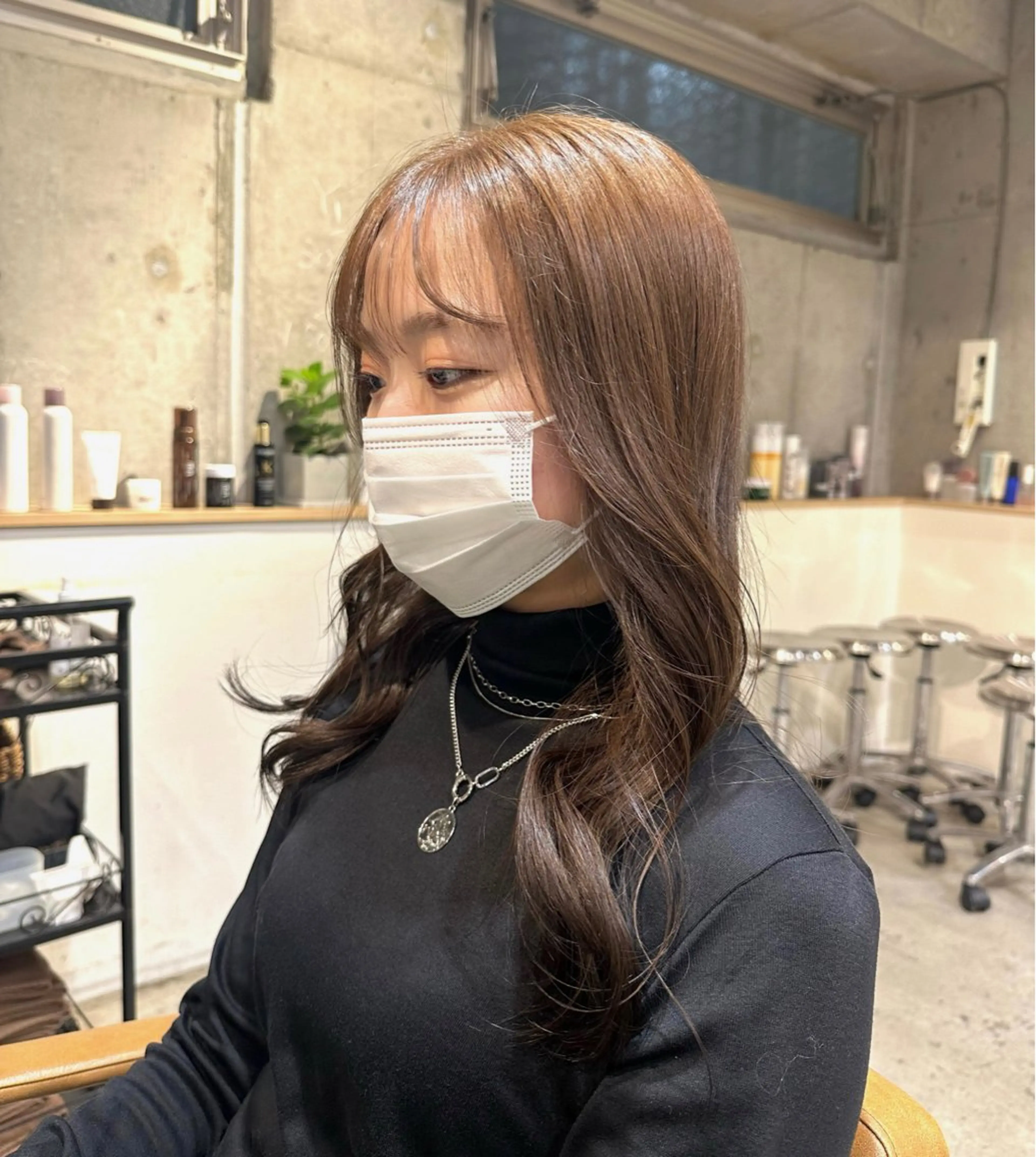 セミロング カラー 韓国レイヤー・ボブ/ 暖色⭐️優香⭐️のヘアスタイル