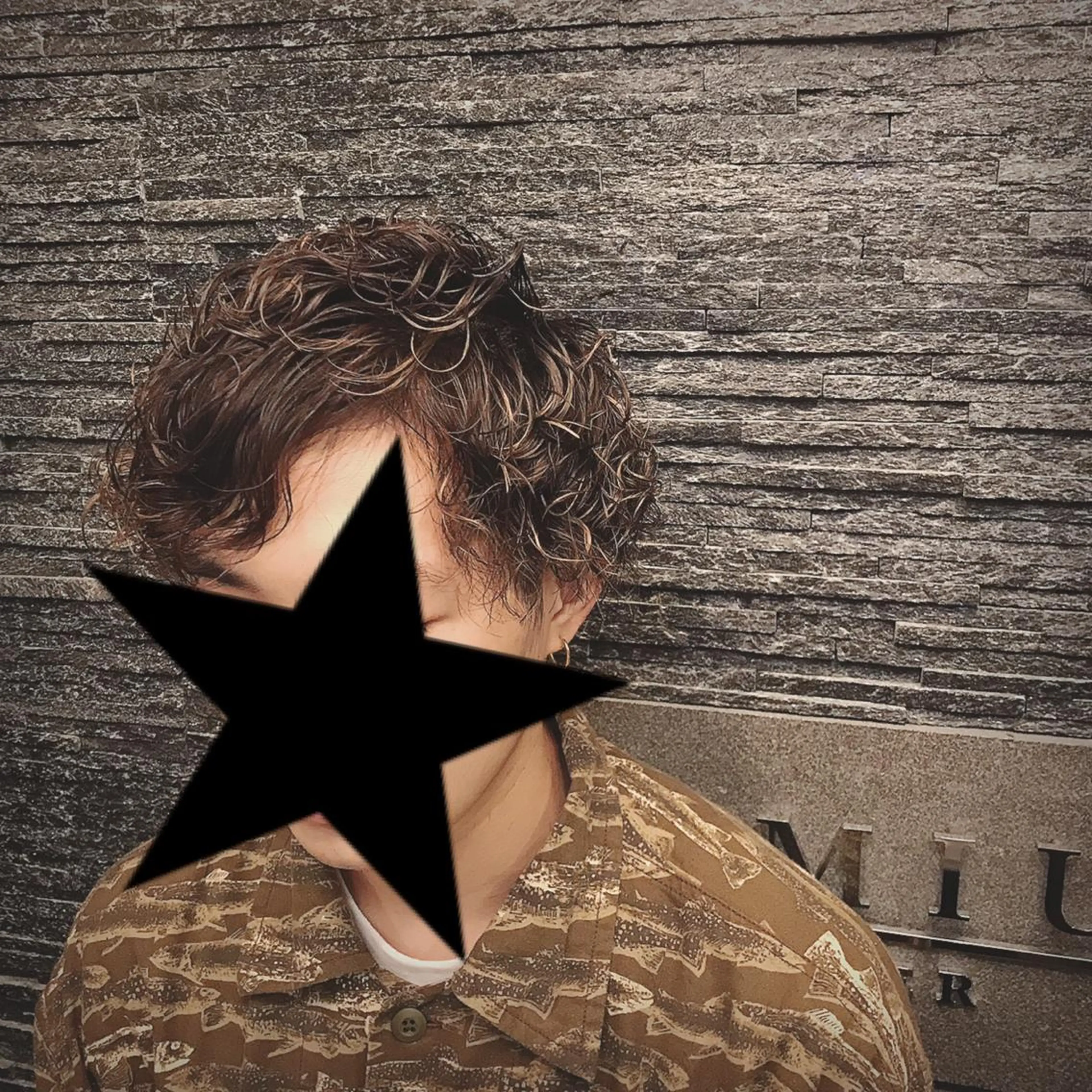 ミディアム パーマ メンズ 山田 哲平のヘアスタイル