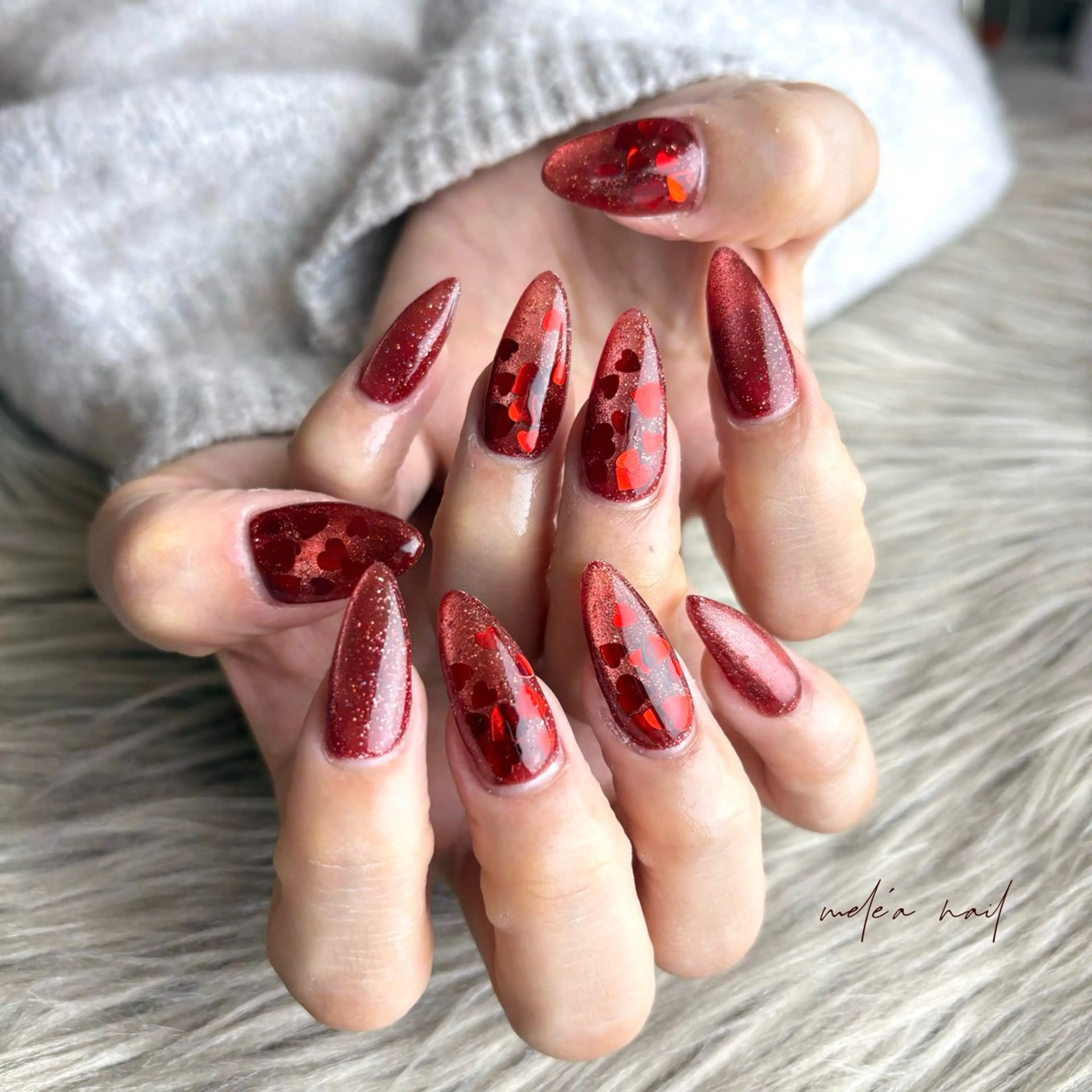 ネイル アートネイル フラッシュネイル フラッシュマグ マグネットネイル miho meléanailのネイルデザイン