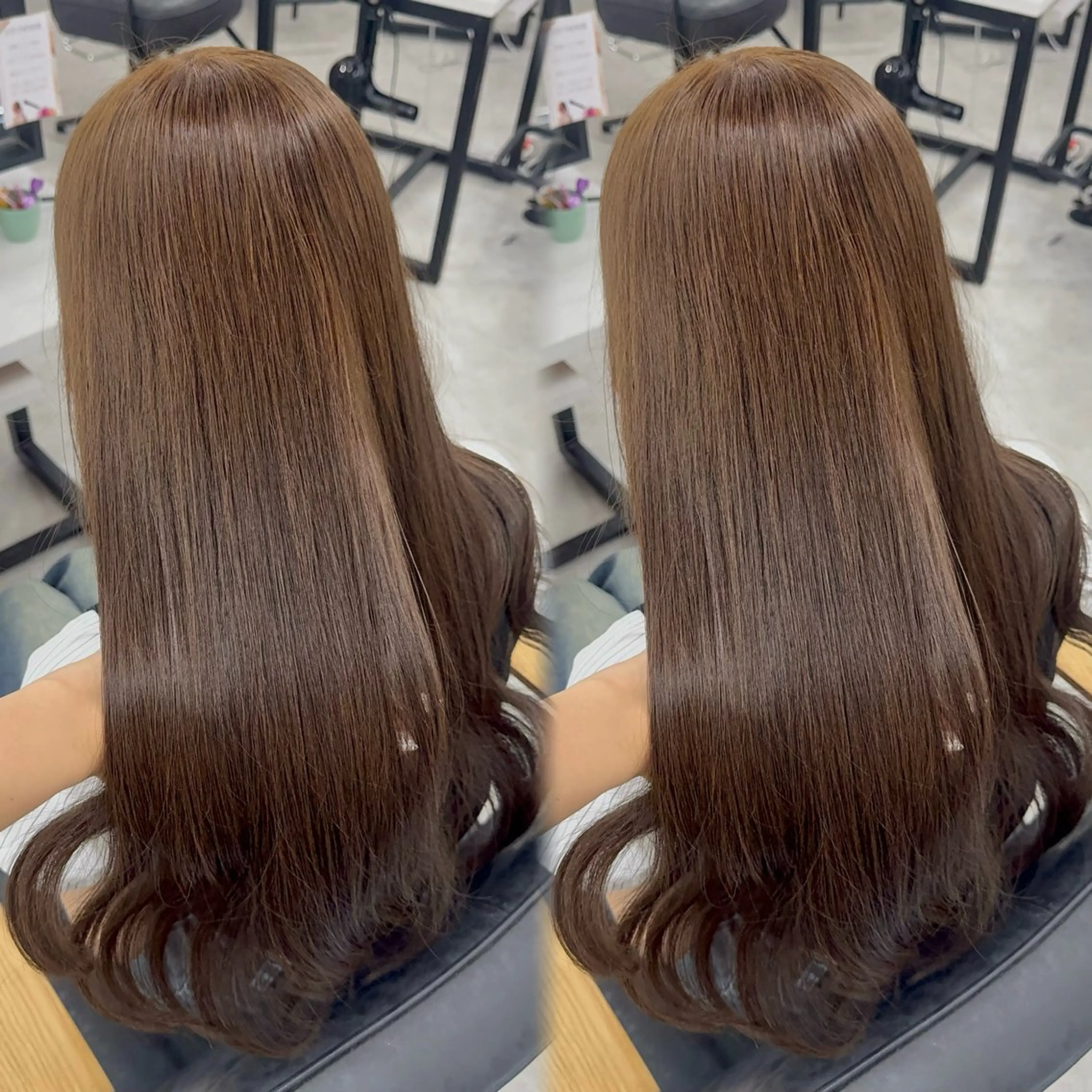 ロング カラー アッシュ アッシュブラウン ベージュカラー 黒髪 ブリーチ 赤み無し柔らかカラー 【梅田】madokaのヘアスタイル