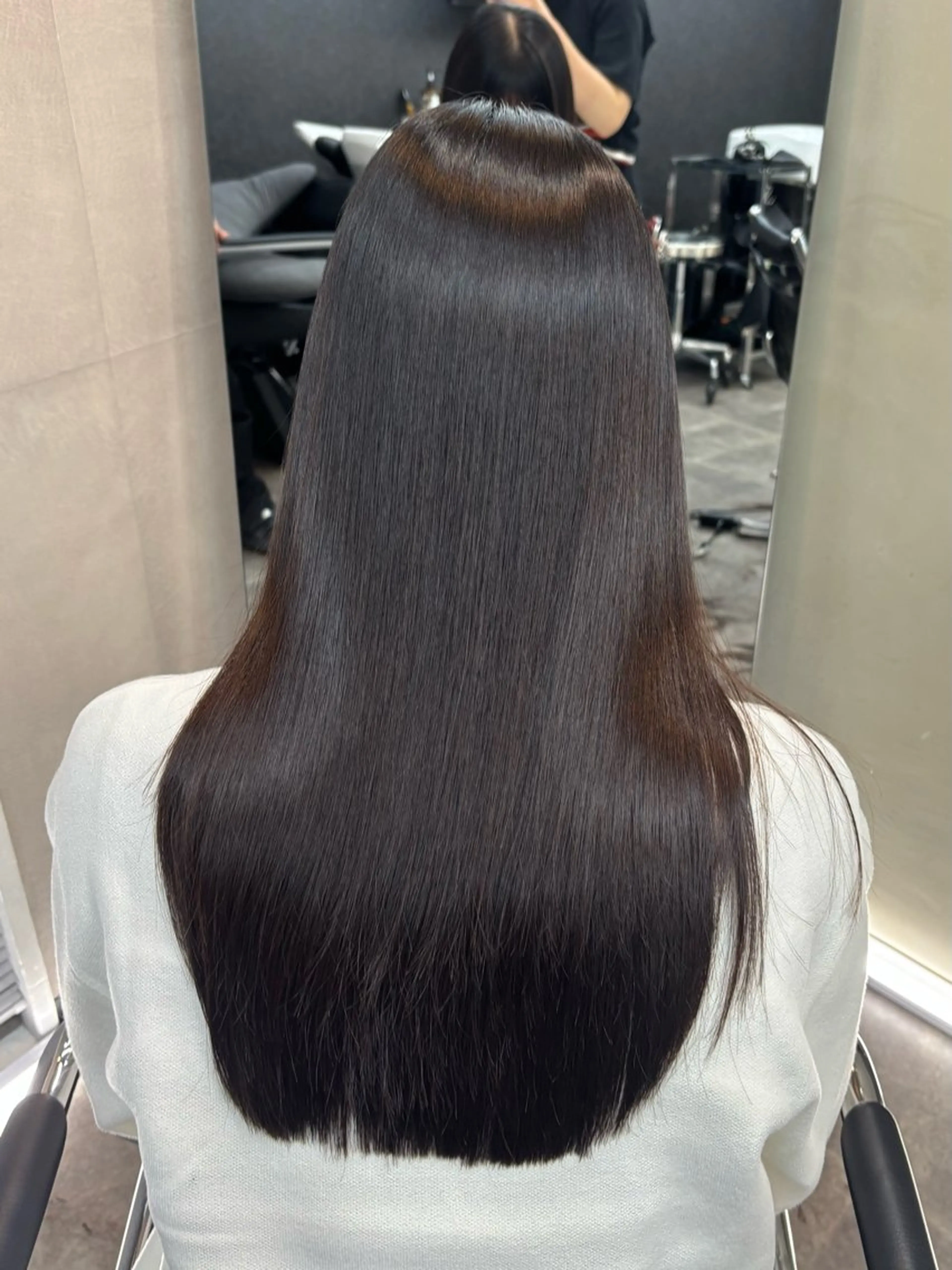 ロング カット 縮毛矯正 トリートメント 髪質改善ストレート/ ブリーチ／渋谷　福田のヘアスタイル