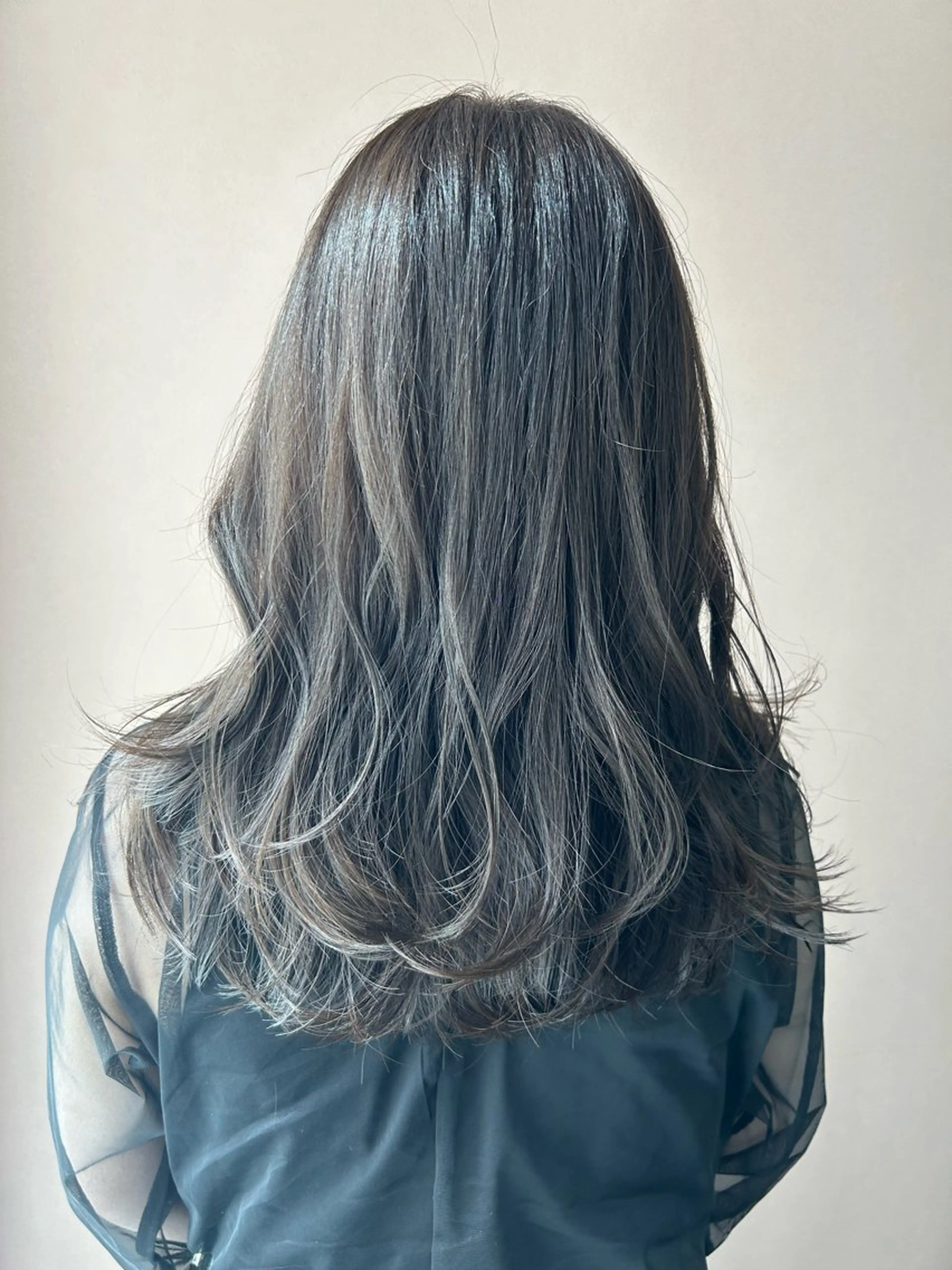 ロング カラー ブリーチ 透明感カラー グレージュ ブリーチなしカラー レイヤーカット カット ヘアカラー トリートメント hub hair レイヤー/透明感のヘアスタイル