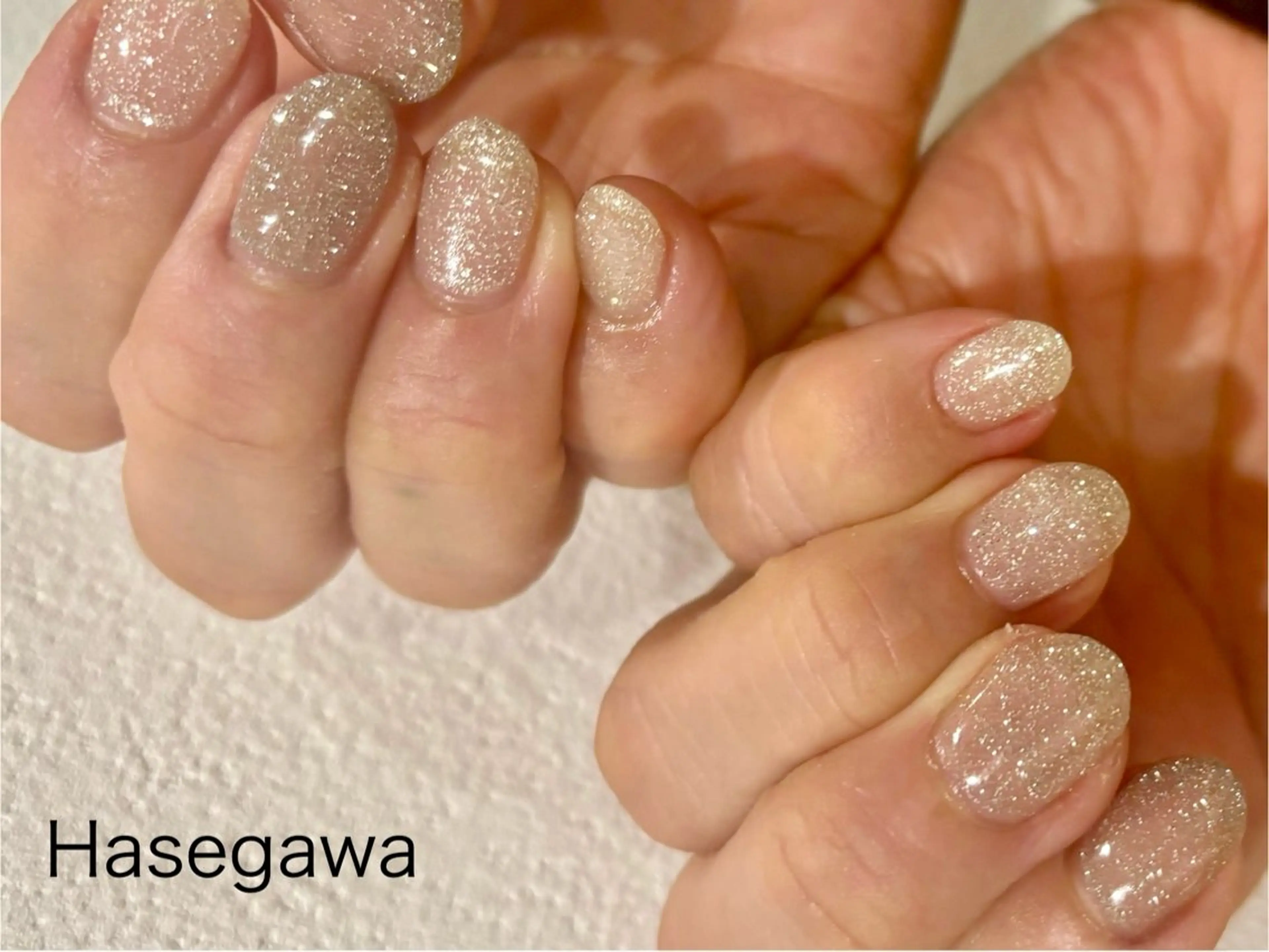 ネイル フラッシュネイル ホワイト ハンドネイル DROP所属・DROP 長谷川のネイルデザイン
