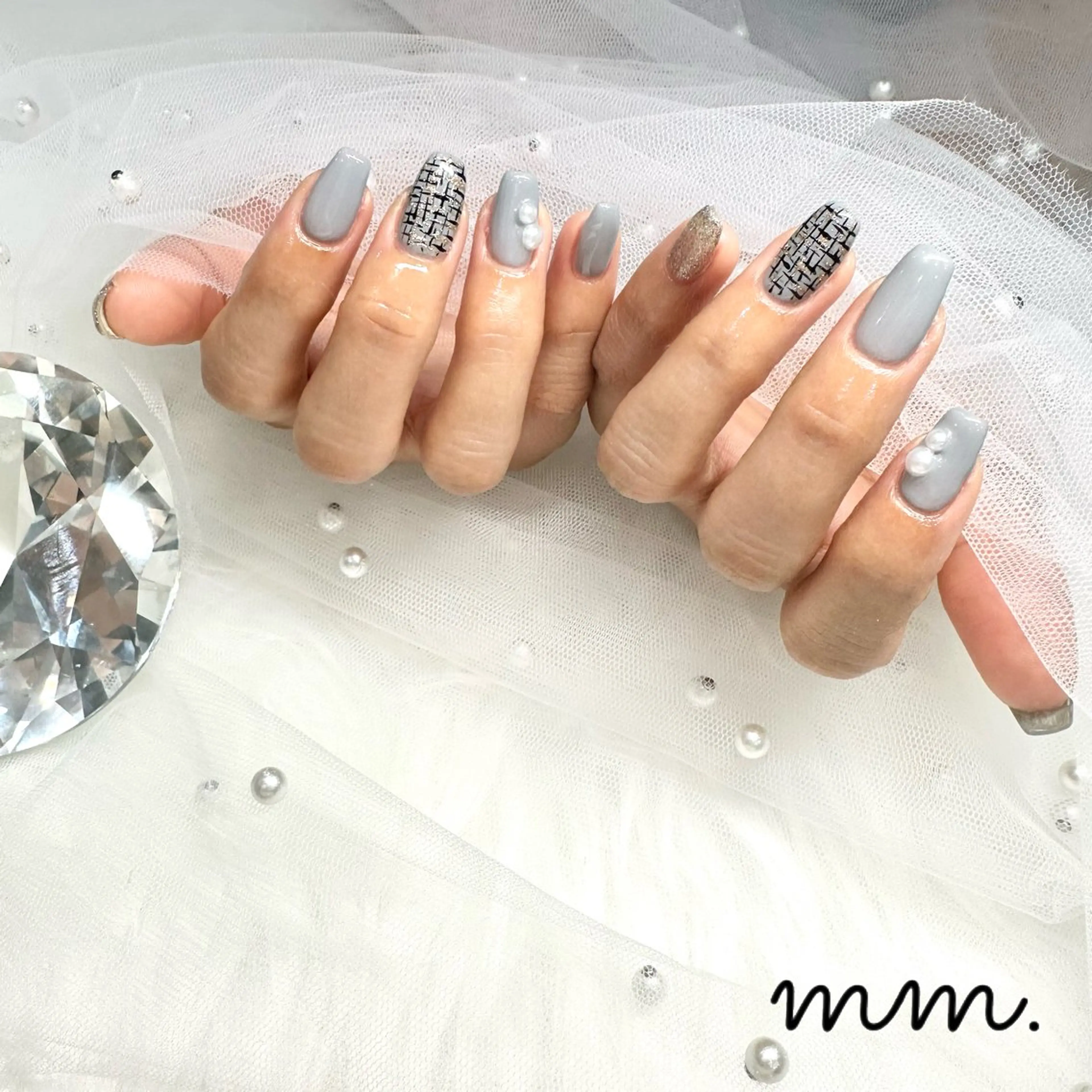 ネイル ハンドネイル 🩷🩵mm.大宮 Riyo🧸🩵🩷のネイルデザイン