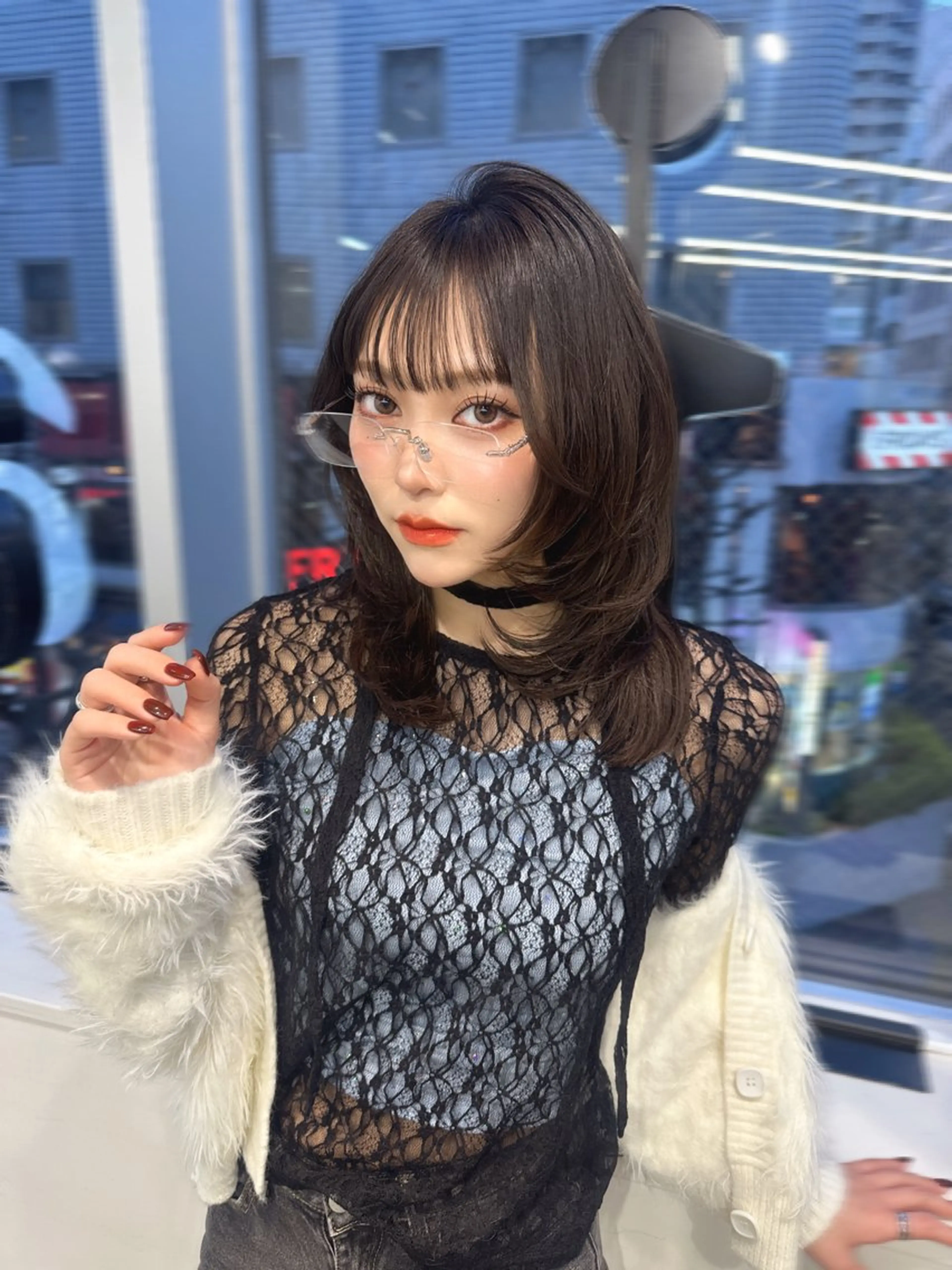ミディアム カラー 韓国風ヘア レイヤーカット カット ヘアカラー トリートメント 渋谷韓国ヘア🇰🇷 SAYAKA🩶ᩚのヘアスタイル