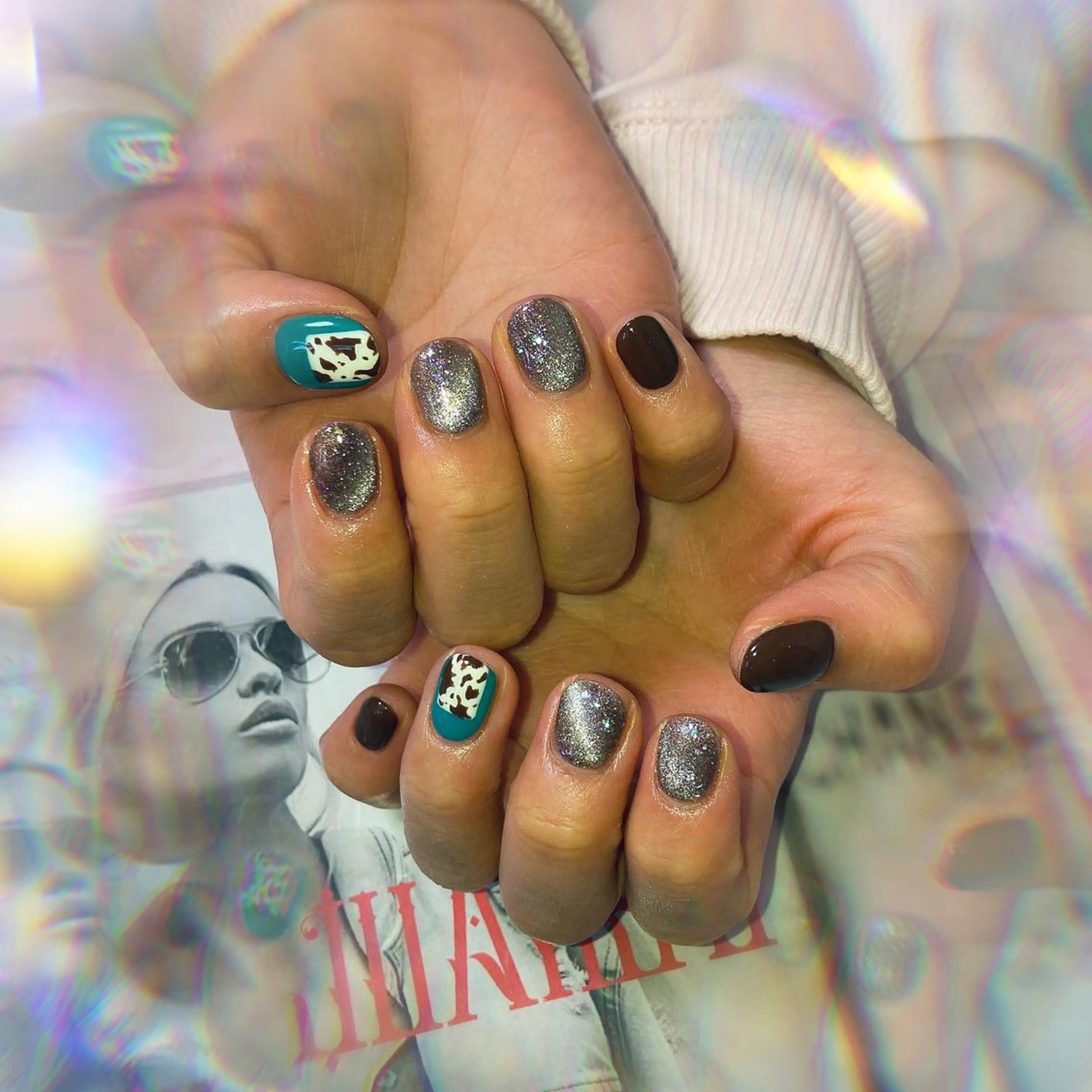 ミディアム カラー キッズ ネイル ハンドネイル ハンドケア 💎ビューティサロン 湘南　RIRAN💎のネイルデザイン