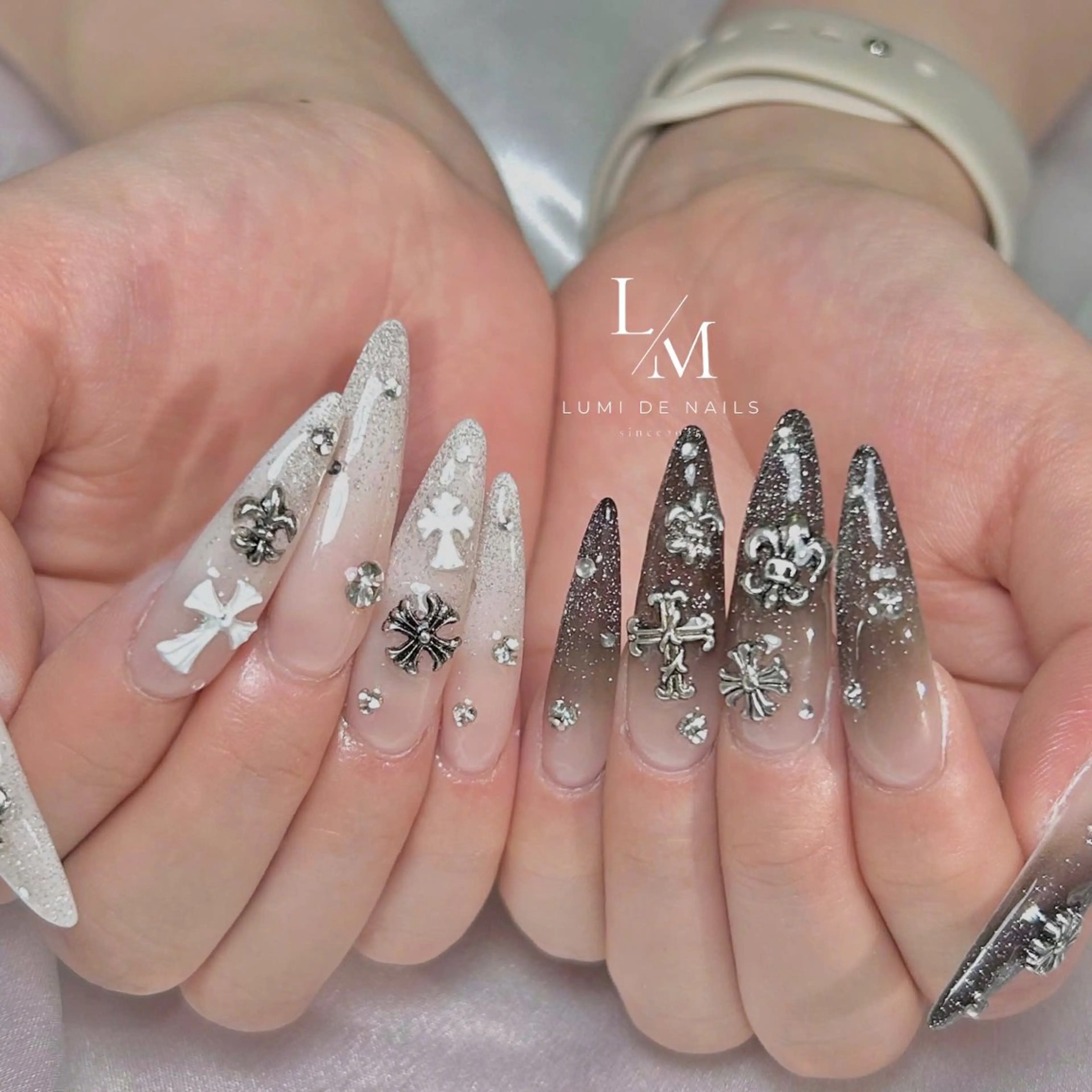 ネイル グラデーション ラメ(グリッター) マグネットネイル ミラーネイル ニュアンスネイル ハンドネイル Lumi de nails所属・Lumi de nailsのネイルデザイン