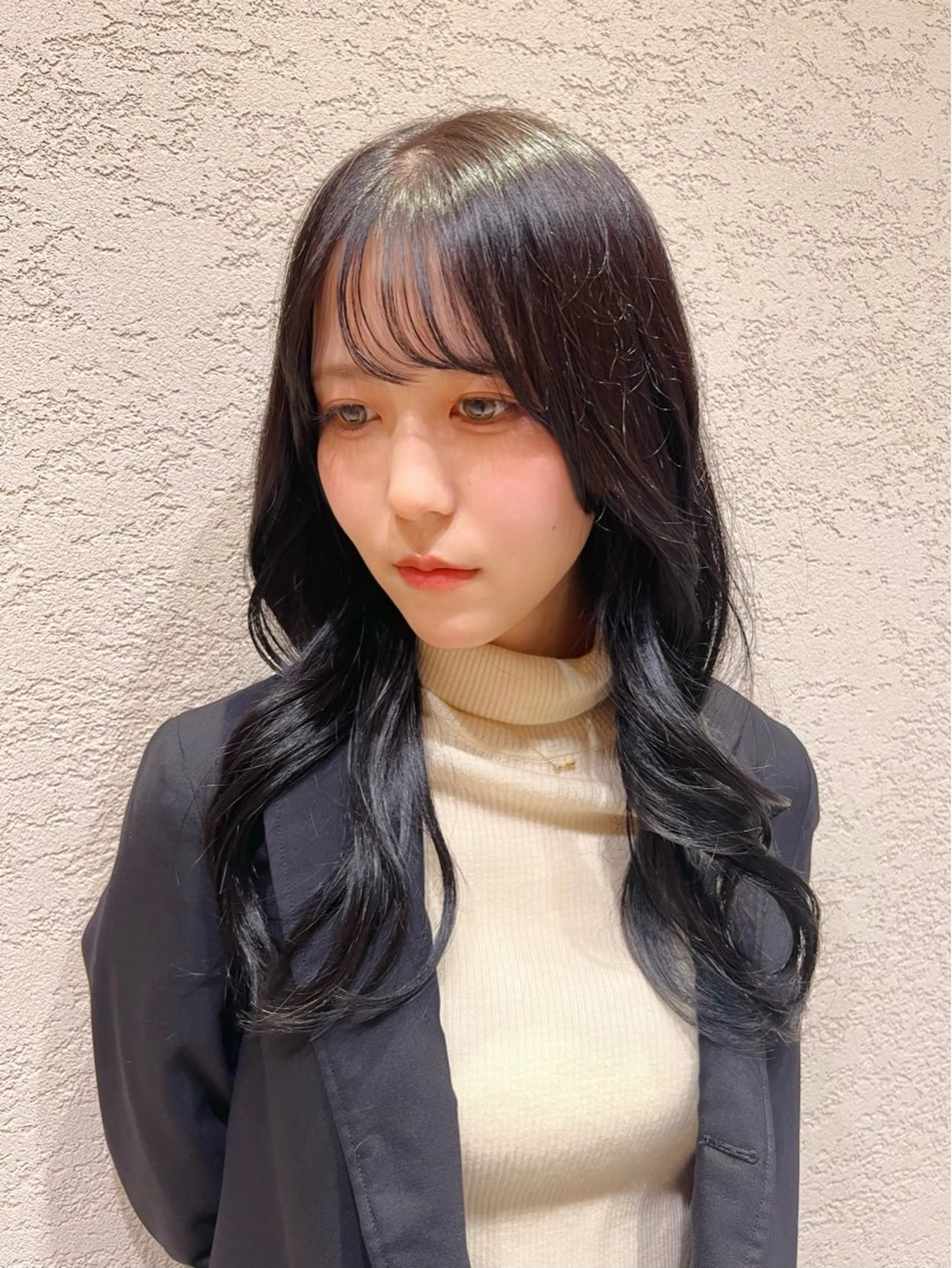 セミロング カラー カット ヘアカラー トリートメント レイヤー/韓国 ハイトーン興津史弥のヘアスタイル