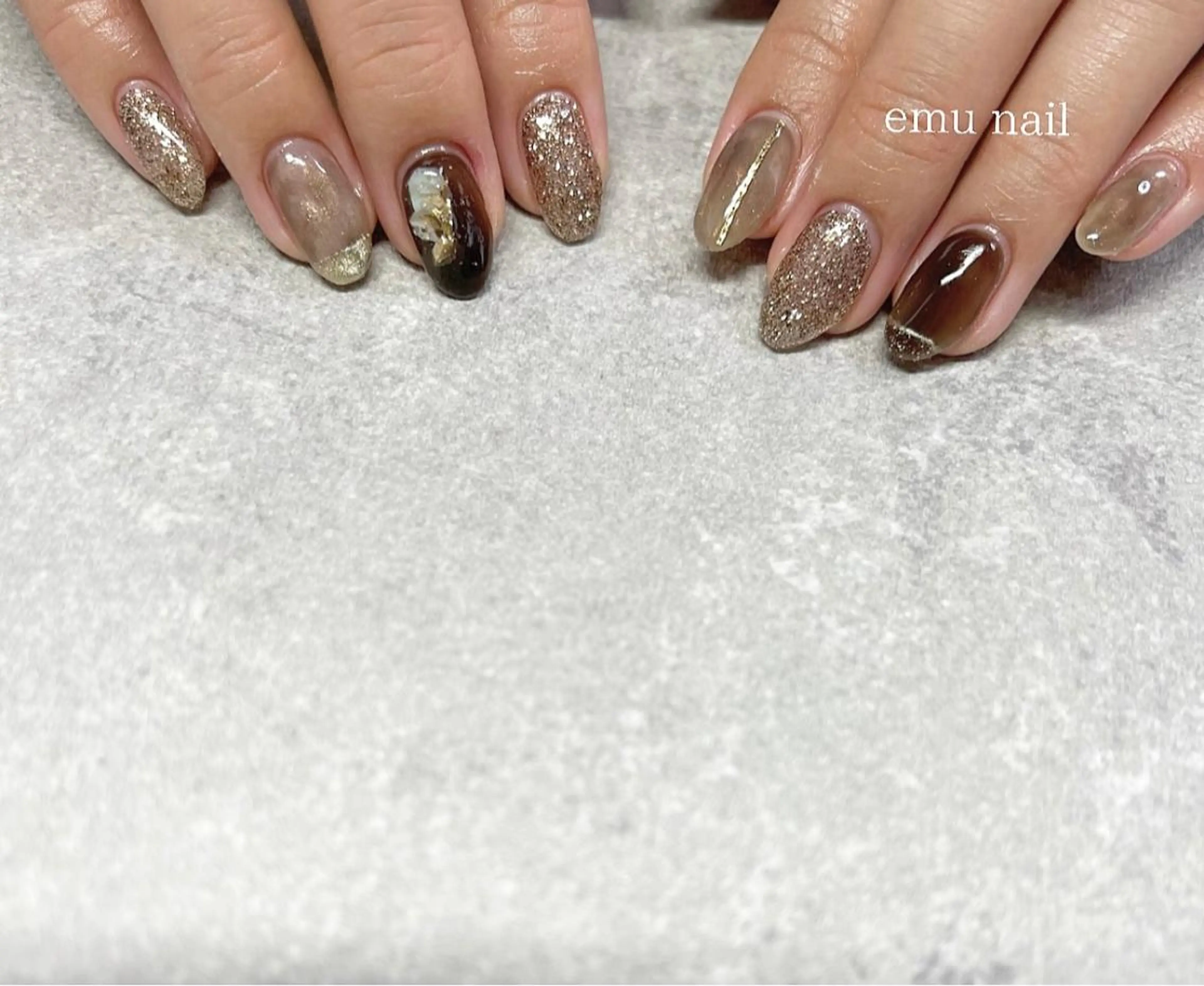 ネイル ブラウン emu nailのネイルデザイン