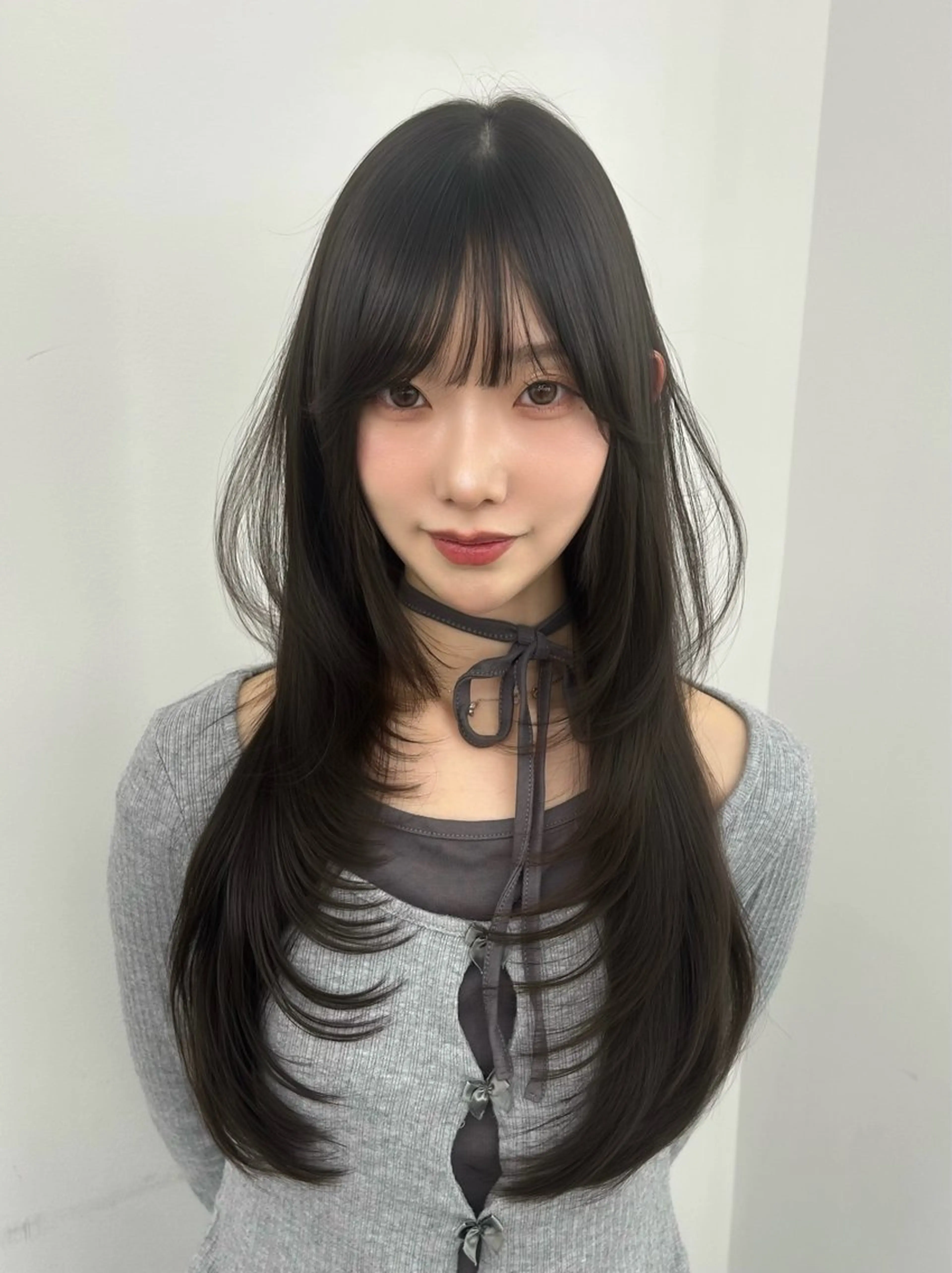 ロング カラー ハイレイヤー 韓国風ヘア レイヤーカット カット ヘアカラー トリートメント 韓国ヘア/顔周り ヘアセット/加藤優里のヘアスタイル