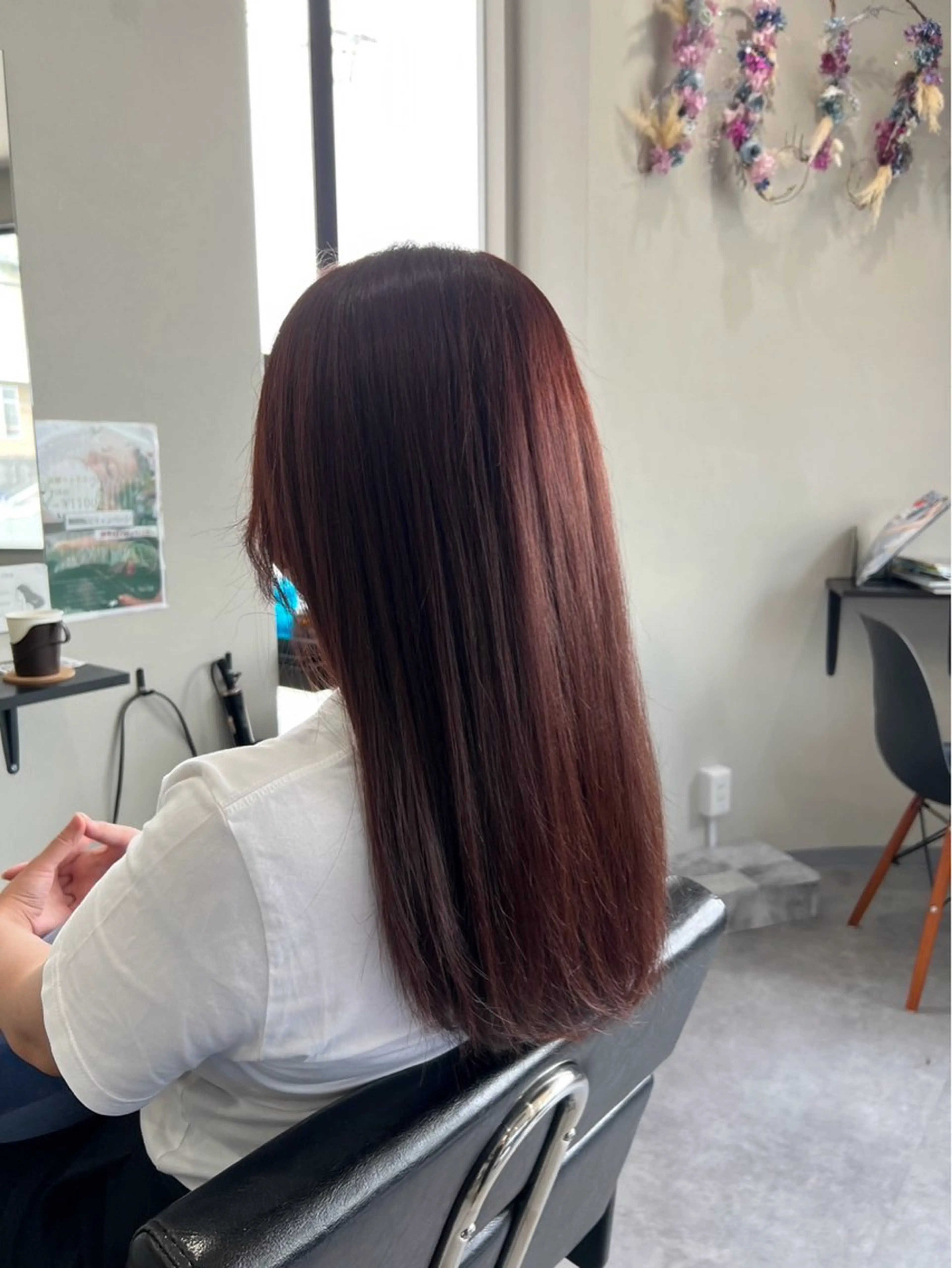 ロング ピンクブラウン カット ヘアカラー トリートメント エヌプランツイズミフチュウ所属・エヌプランツ 和泉府中のヘアスタイル