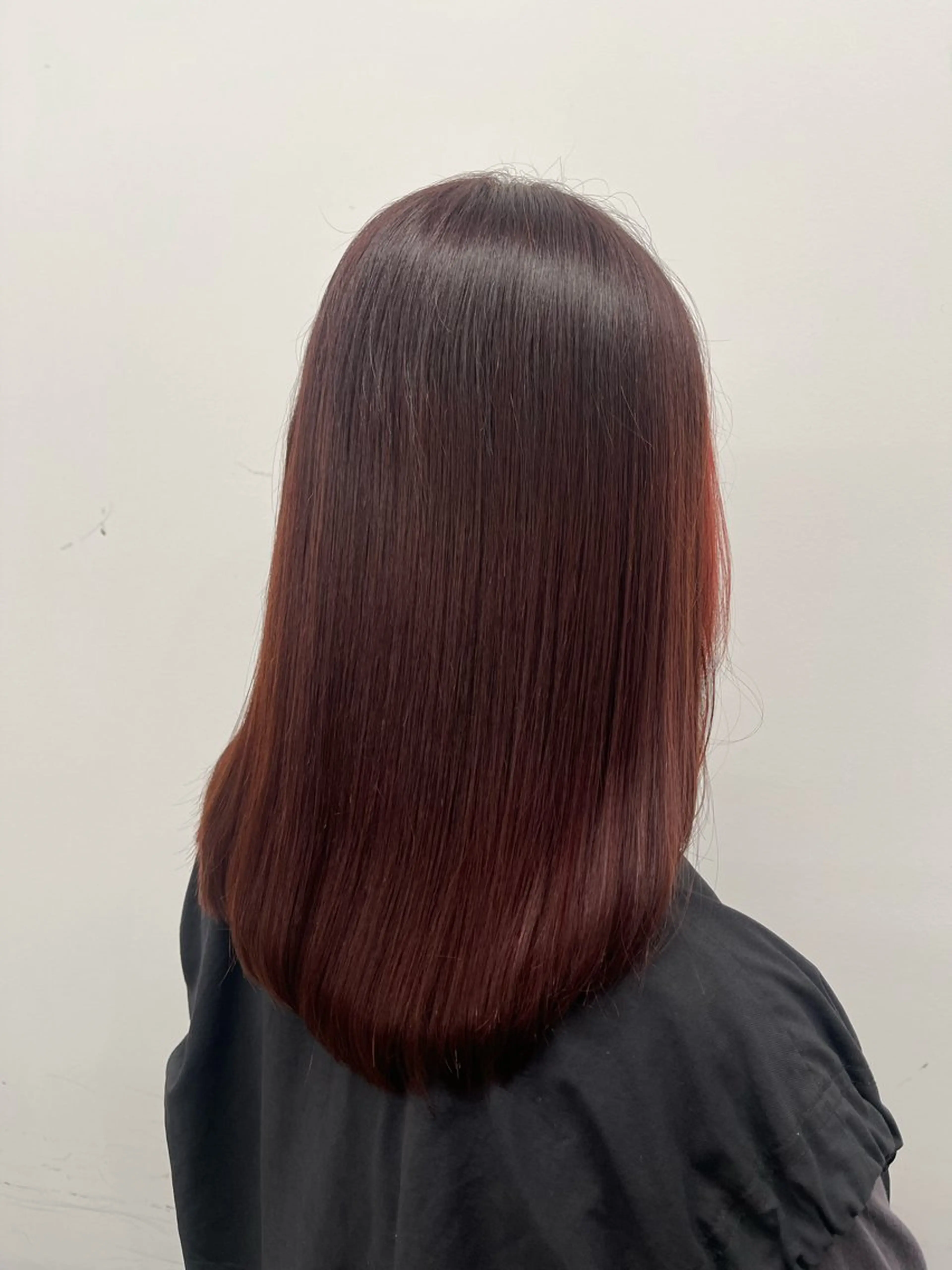 セミロング カット 縮毛矯正 かめい りなのヘアスタイル