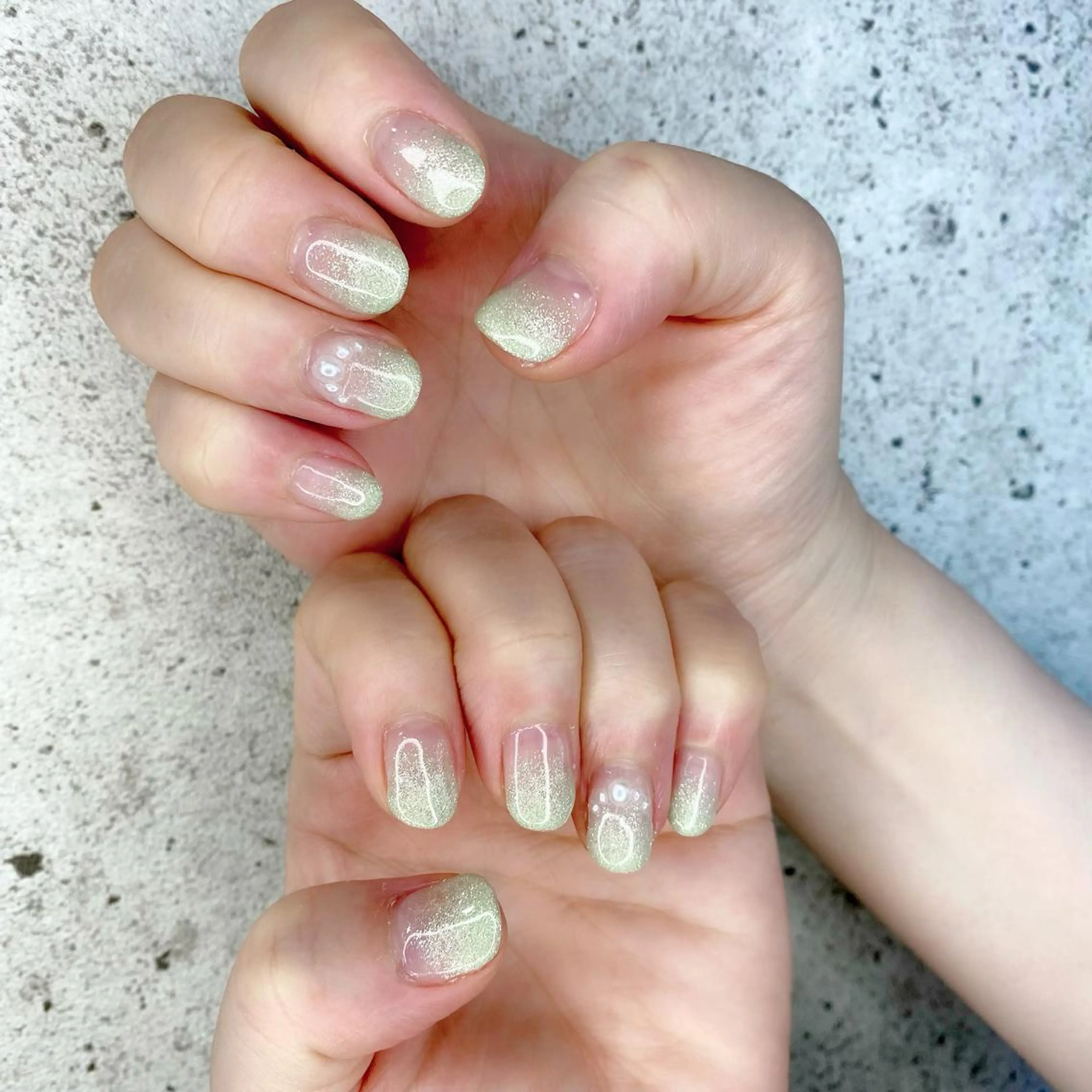 ミディアム カラー パーマ ヘアアレンジ メンズ キッズ ネイル マツエク・マツパ グラデーションカラー ミント ミントグリーン グラデーション グリーン Salon Ｋのネイルデザイン