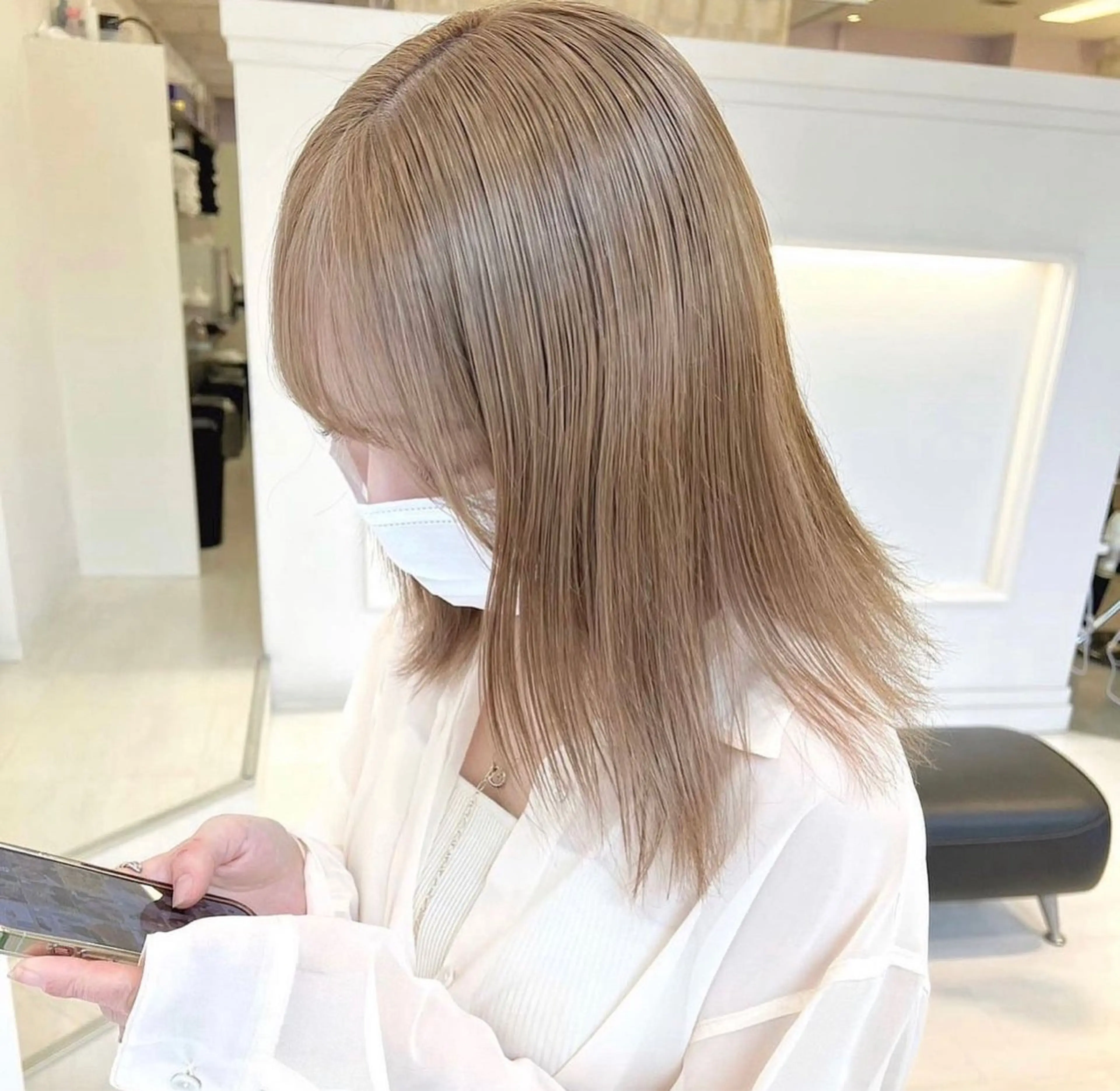 U-24👧🏻💗【ダメージ軽減ケアブリーチ】＋【似合わせワンカラー】+【カット】🥣🫧の写真