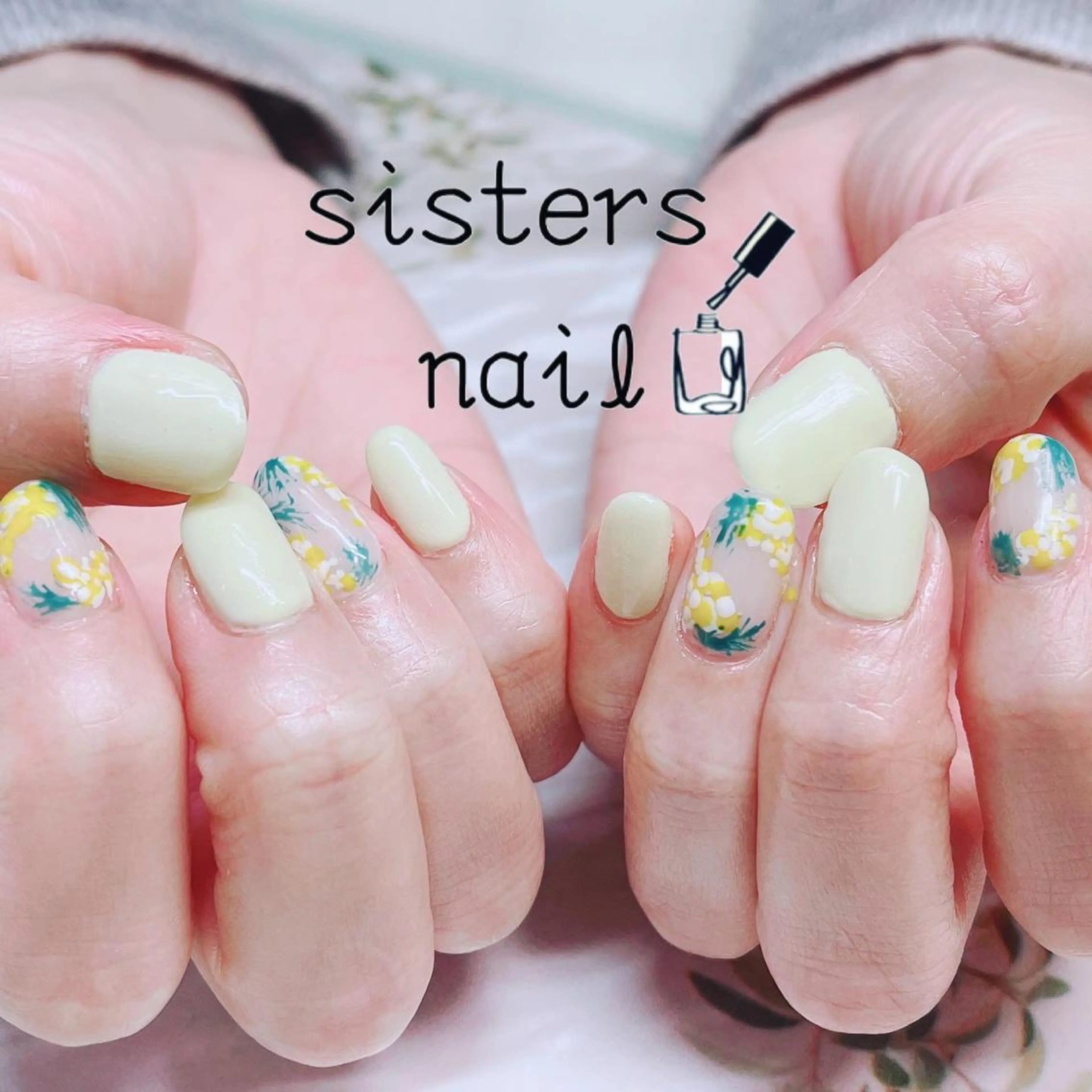ネイル アートネイル フラワーネイル オフィスネイル パステルネイル 春ネイル sisters nail.fのネイルデザイン