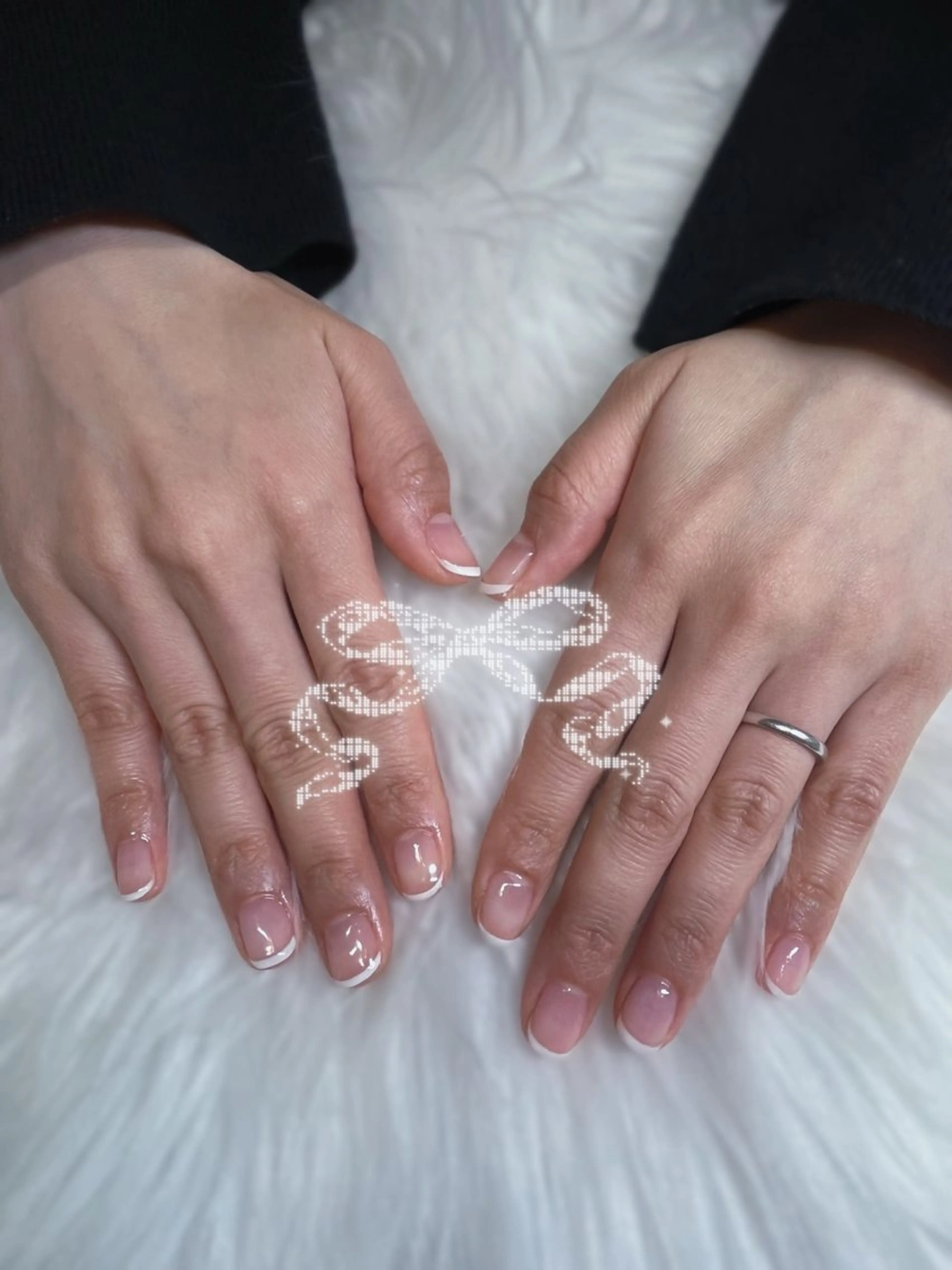 ネイル フレンチネイル 韓国長ネイル 長さだし rinory仙台駅西口2号店所属・rinory西口 2号店 /Fukaのネイルデザイン