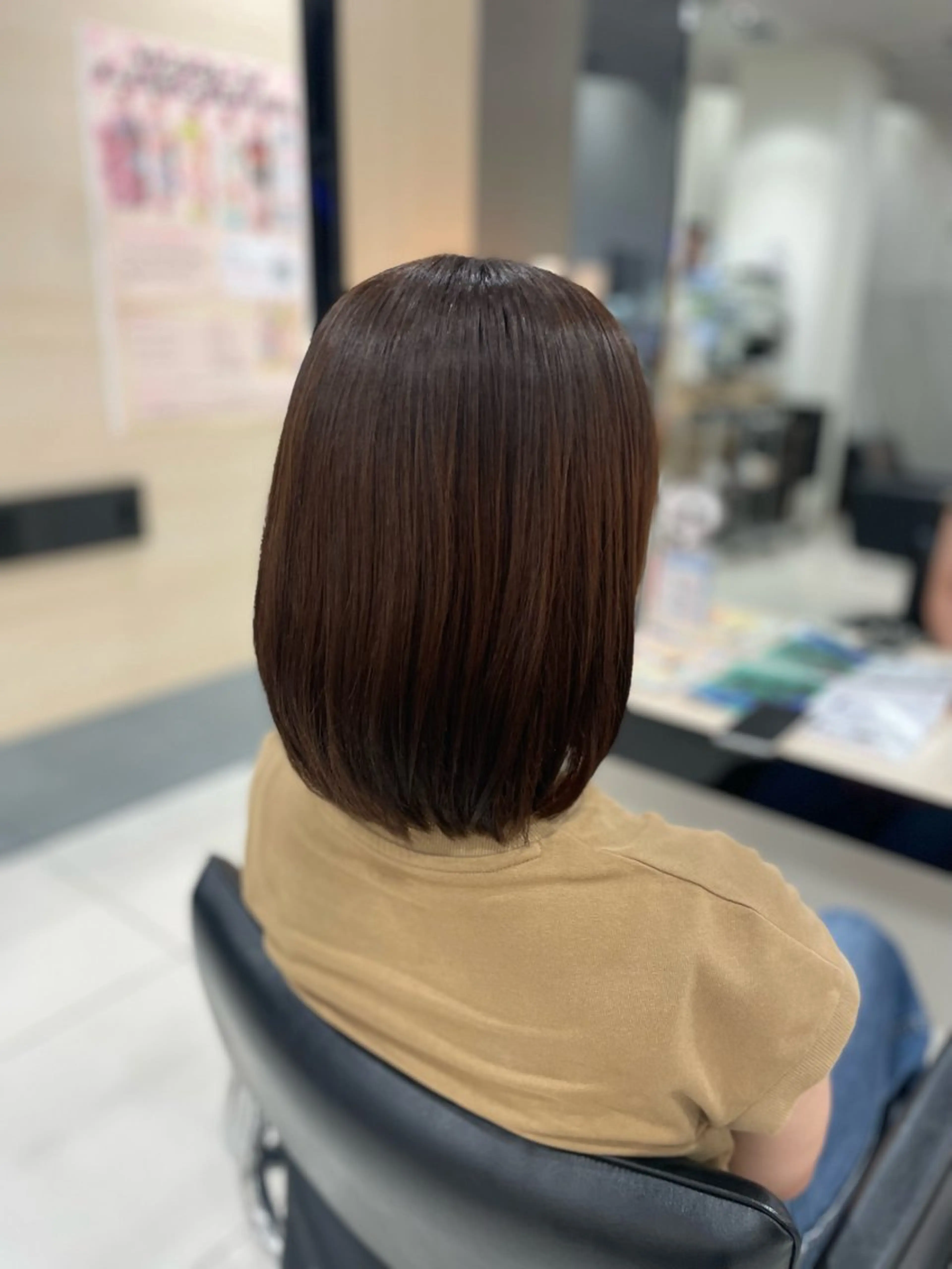 ミディアム パーマ くせ毛 縮毛矯正 縮毛矯正 クロスパーマ/うる艶 カラー/Kurumiのヘアスタイル