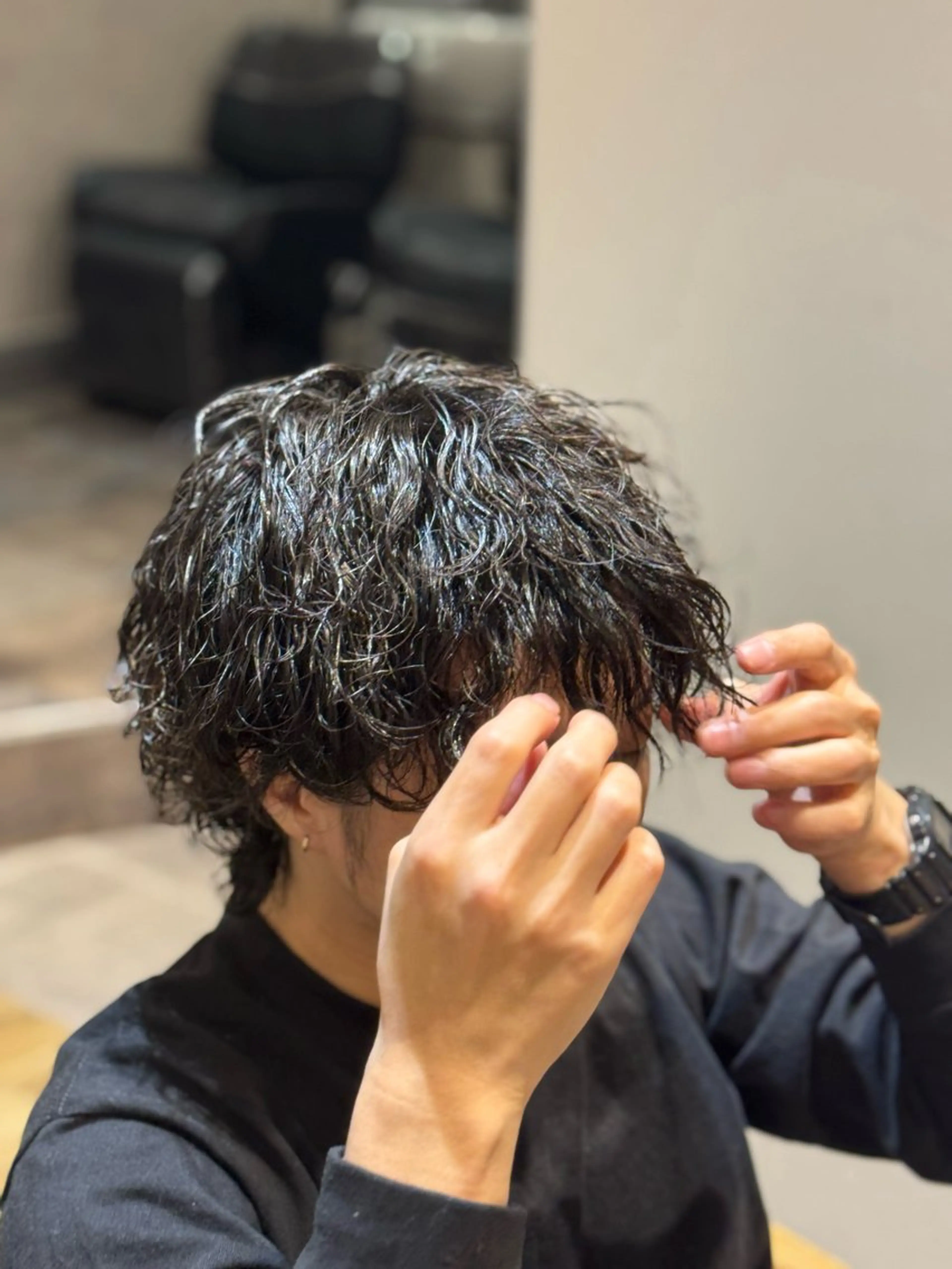 パーマ メンズ メンズパーマ 刈り上げ 波巻きパーマ eim hair tiele 鶴川店【エイム ヘア ティエル】所属・町田市鶴川/アシ /MANAのヘアスタイル