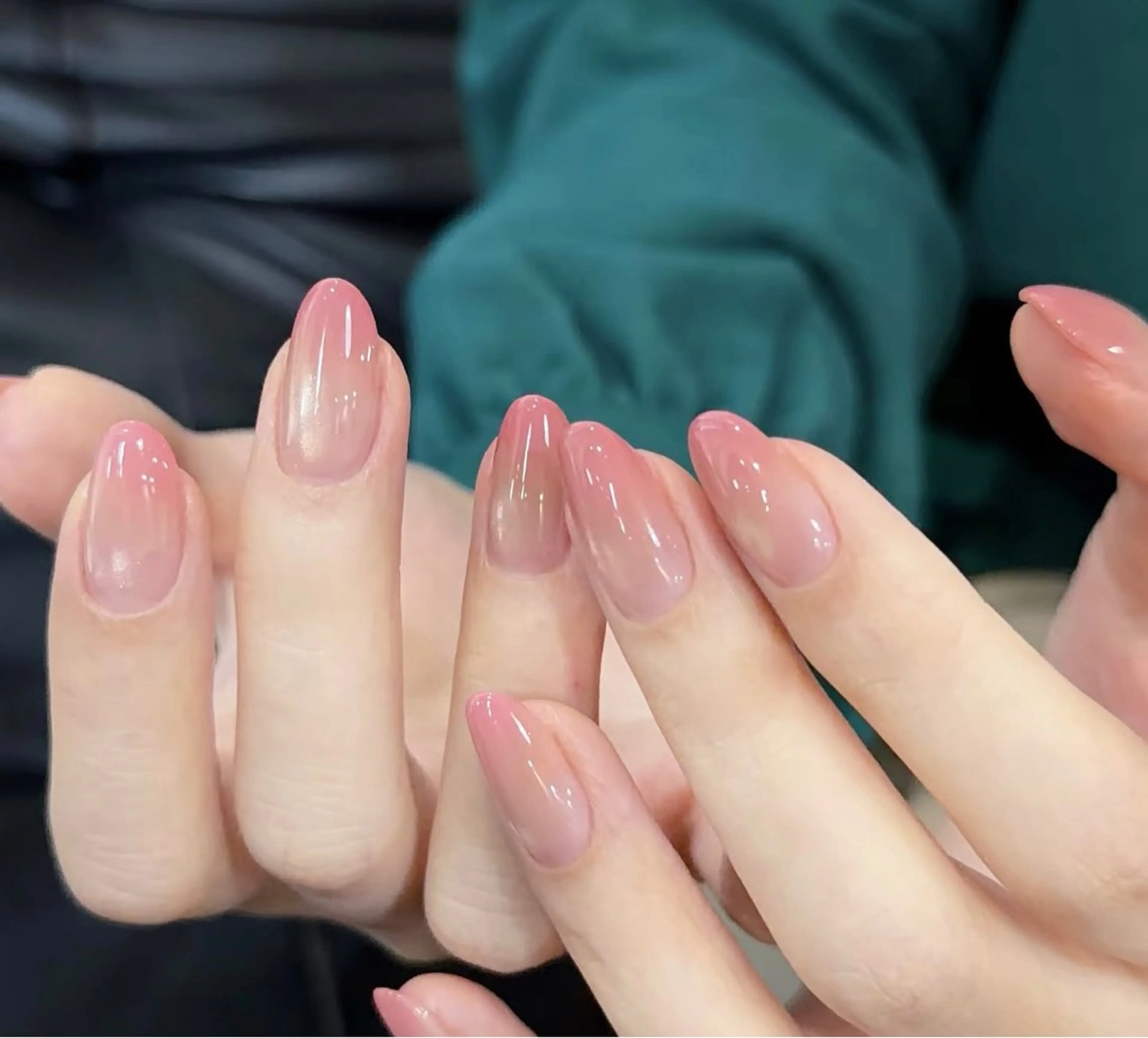 ネイル フレンチネイル ガーリー ガラスフレンチ 韓国ネイル ロングネイル ハンドネイル Venusパラジェル 長さだし専門店のネイルデザイン