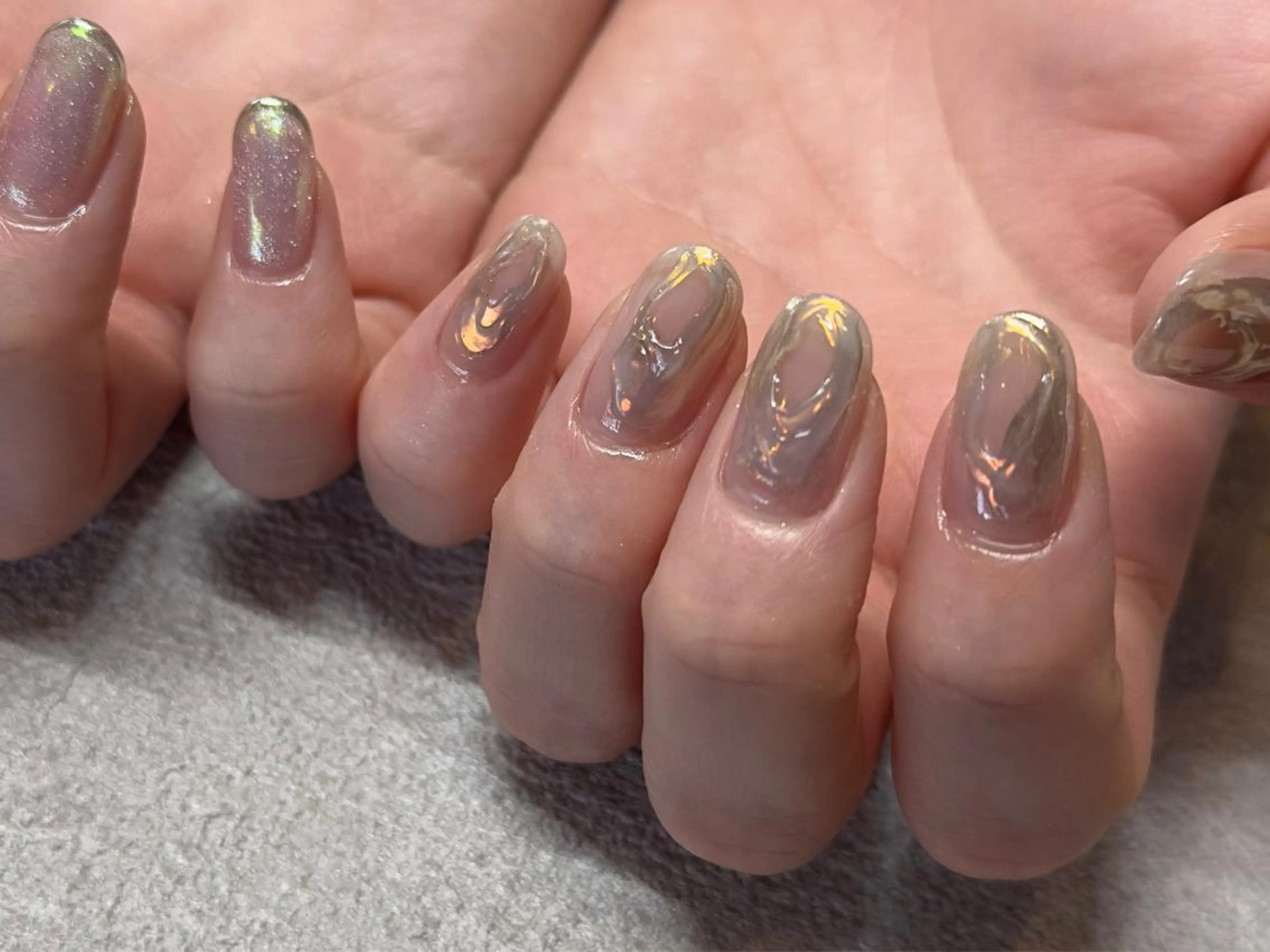 ネイル アートネイル キラキラネイル マグネットネイル ミラーネイル 持ち込み ハンドネイル 小河 仁美のネイルデザイン