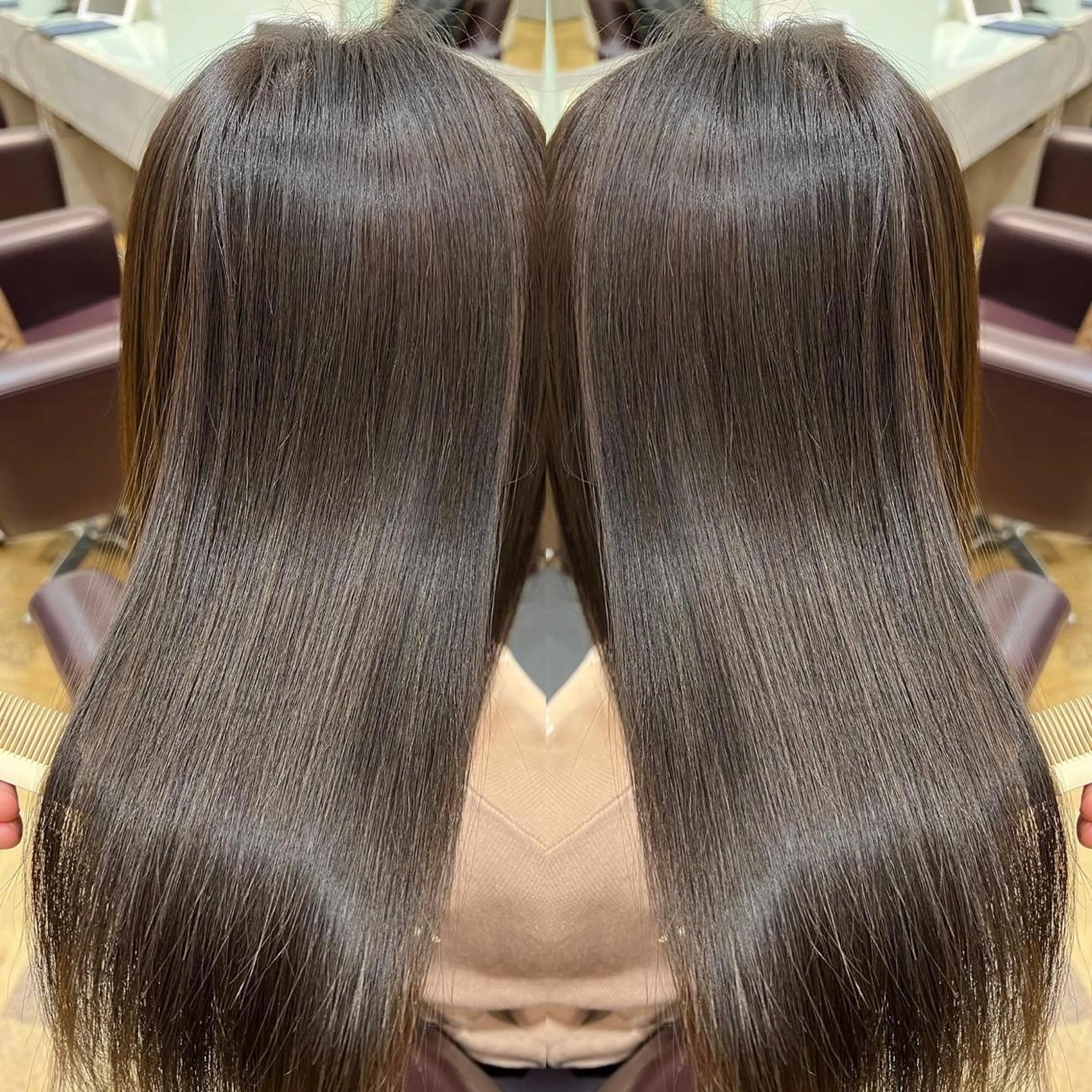 ロング カラー ベージュカラー オリーブベージュ ヘアカラー トリートメント 🫧髪質改善×艶髪 🫧根本泰成🫧のヘアスタイル