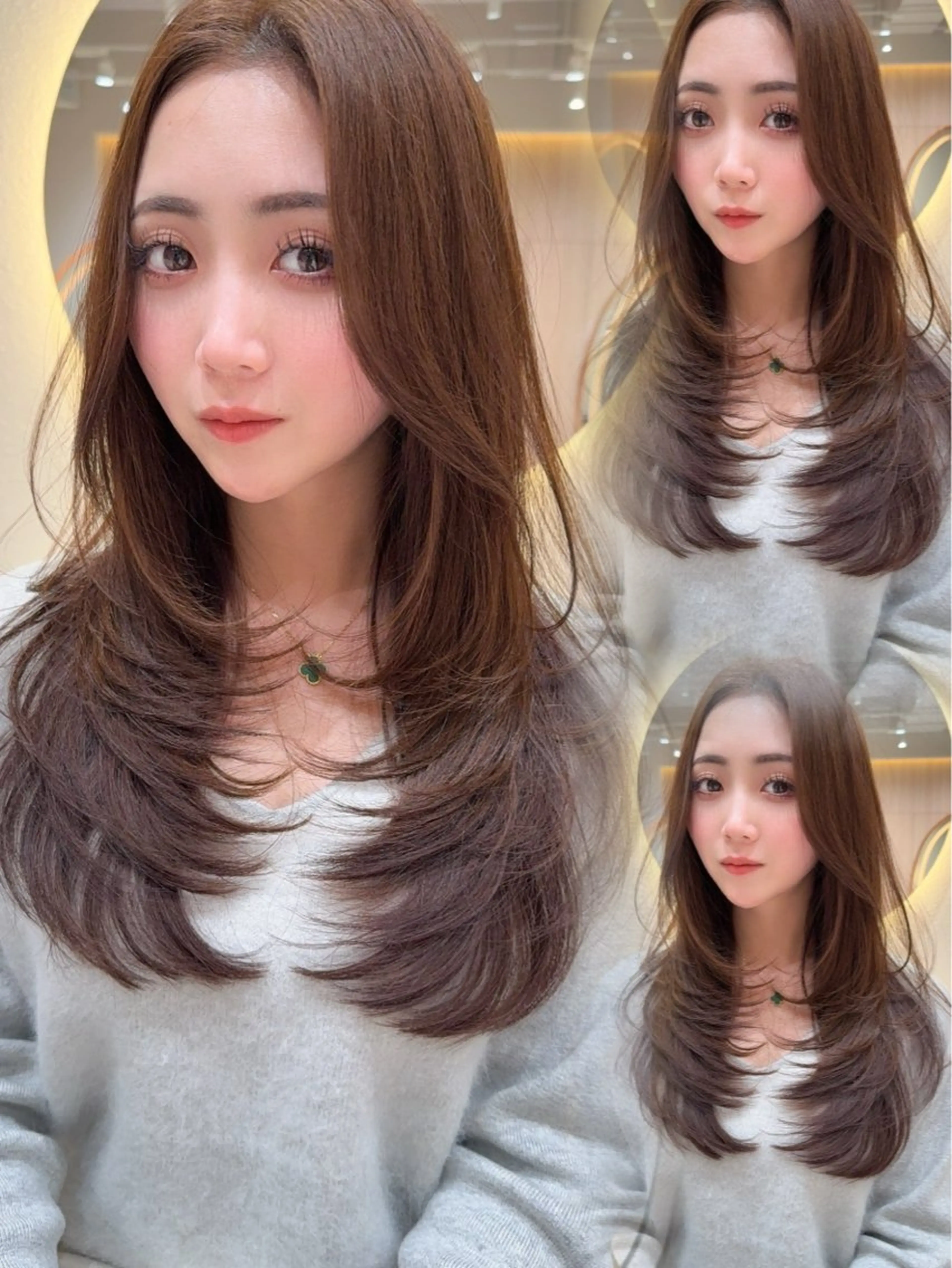 ロング カラー 似合わせカット カット ヘアカラー トリートメント レイヤー/髪質改善 Lond ambreのヘアスタイル
