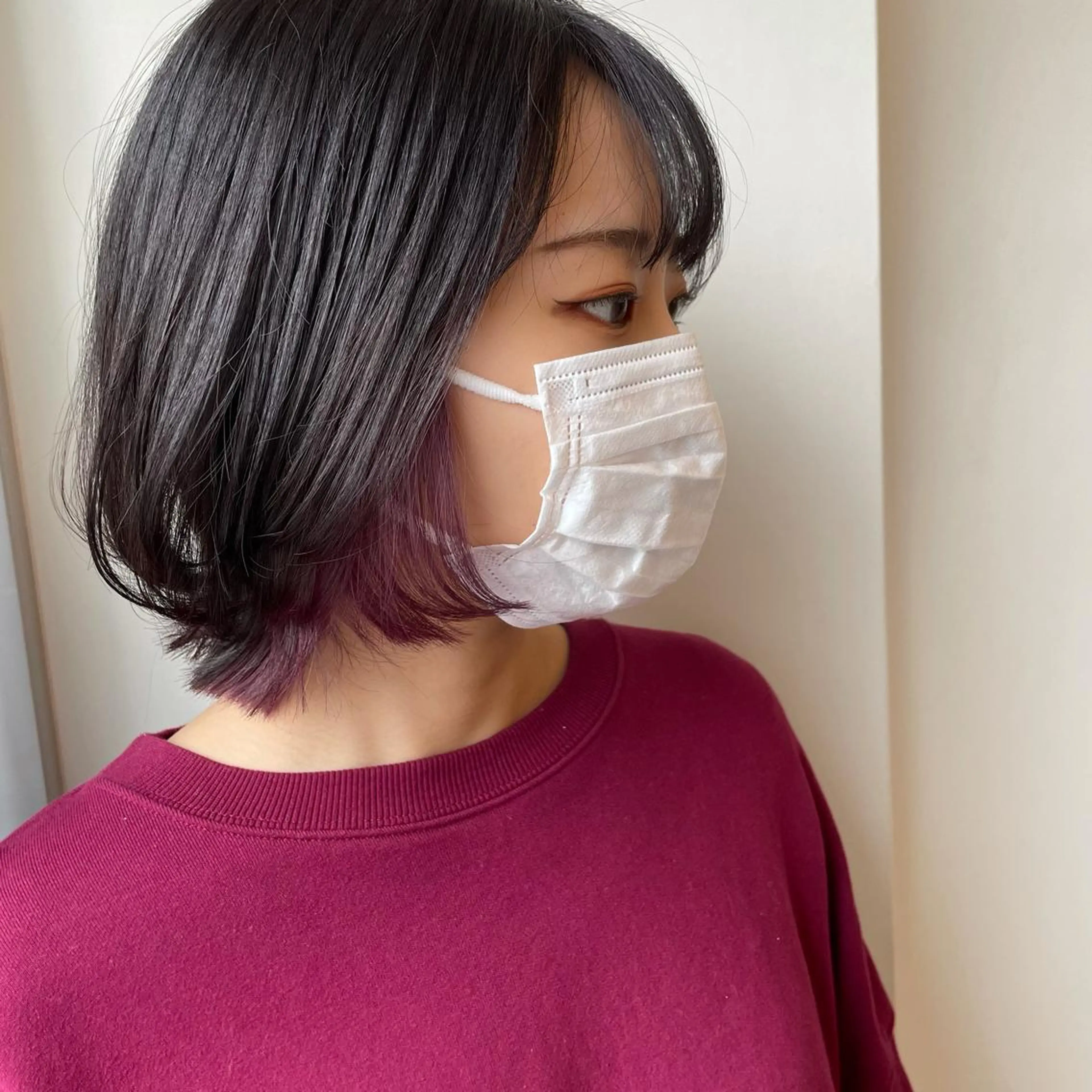 ショート カラー パープルカラー カット ヘアカラー ボブウルフ／ボブ Satsuki【名駅のヘアスタイル