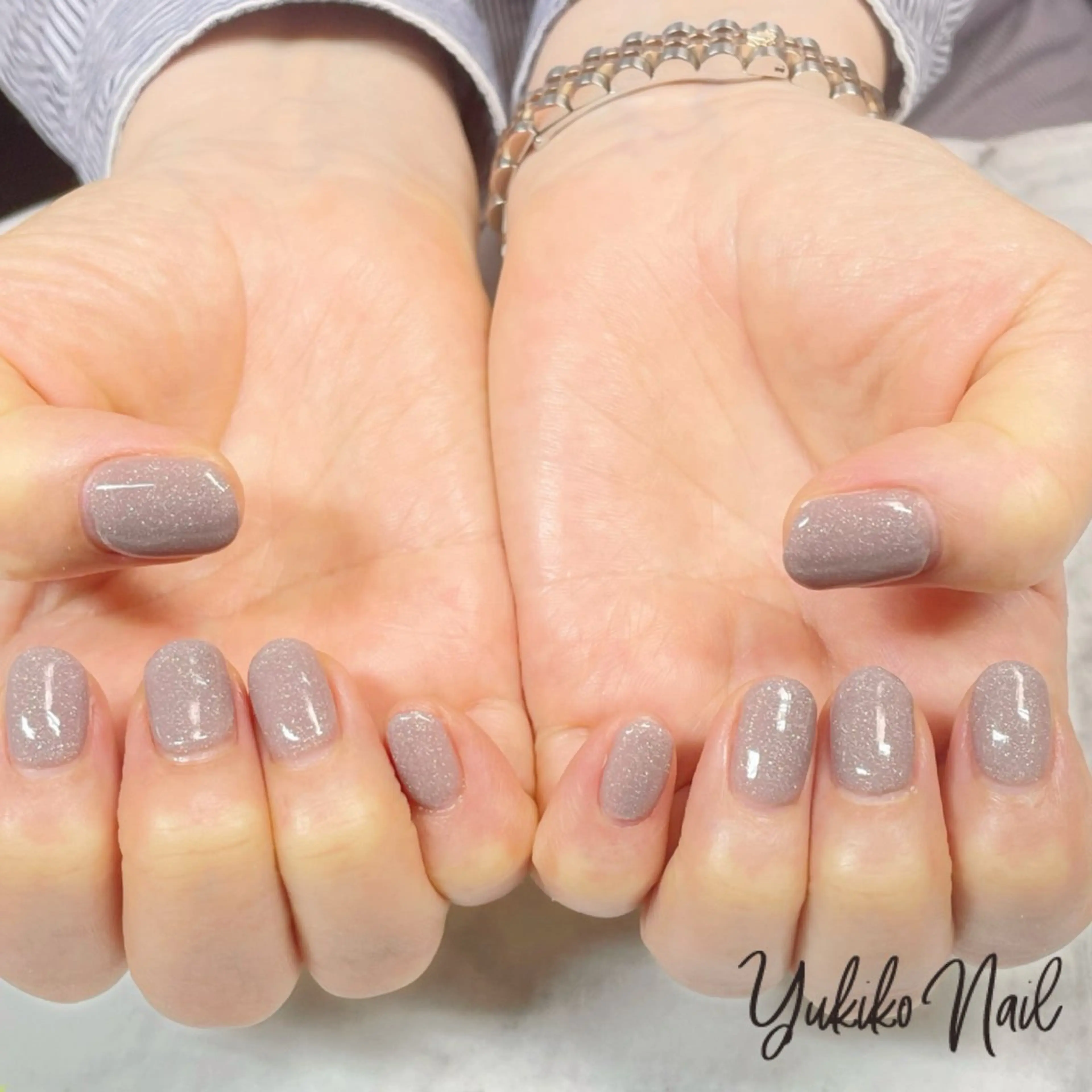 ネイル キラキラネイル ラメ(グリッター) オフィスネイル ワンカラーネイル ハンドネイル ユキコ ネイルのネイルデザイン