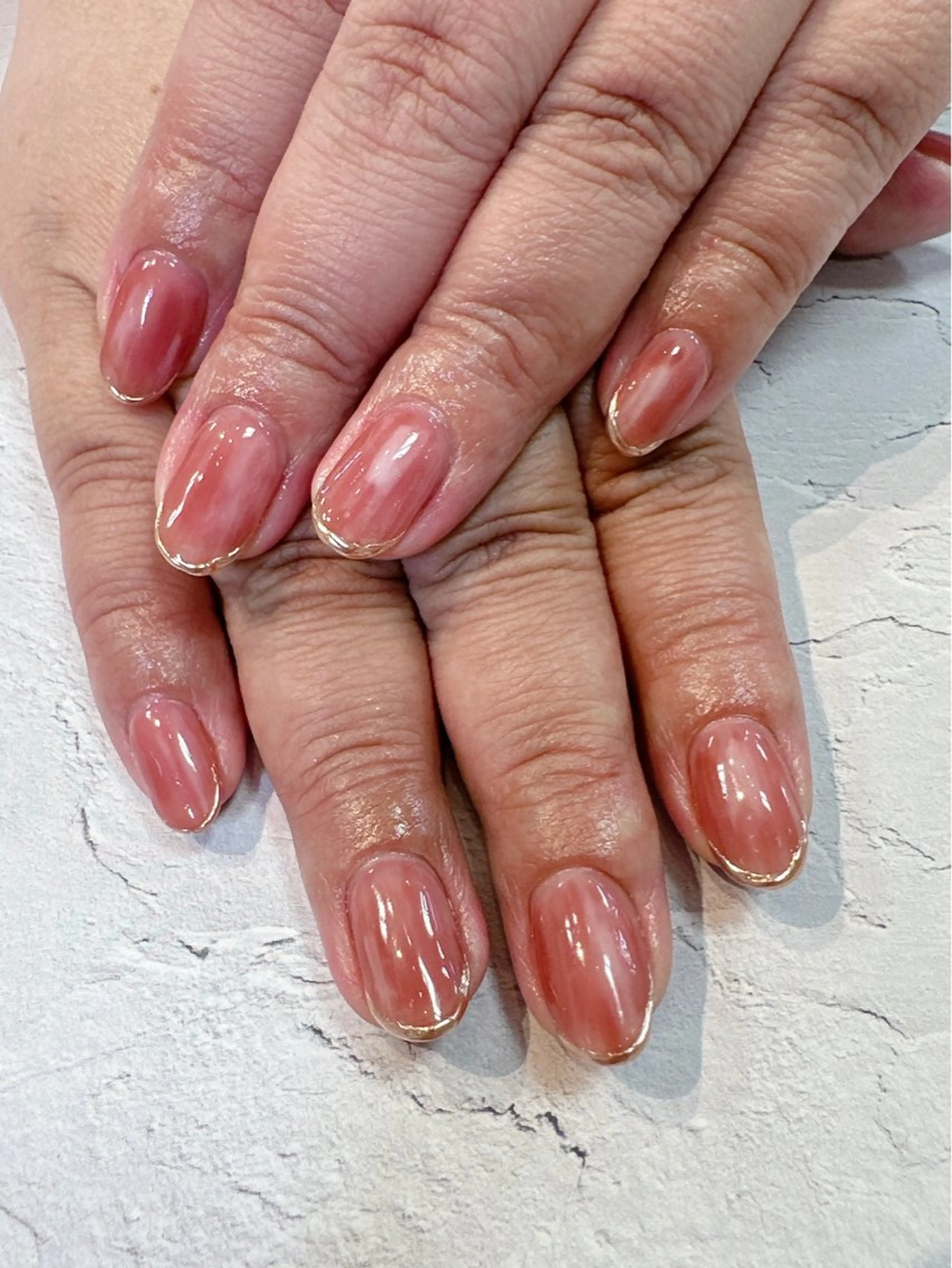 ネイル フレンチネイル ミラーネイル ニュアンスネイル ハンドネイル nailist SATO【銀座】のネイルデザイン