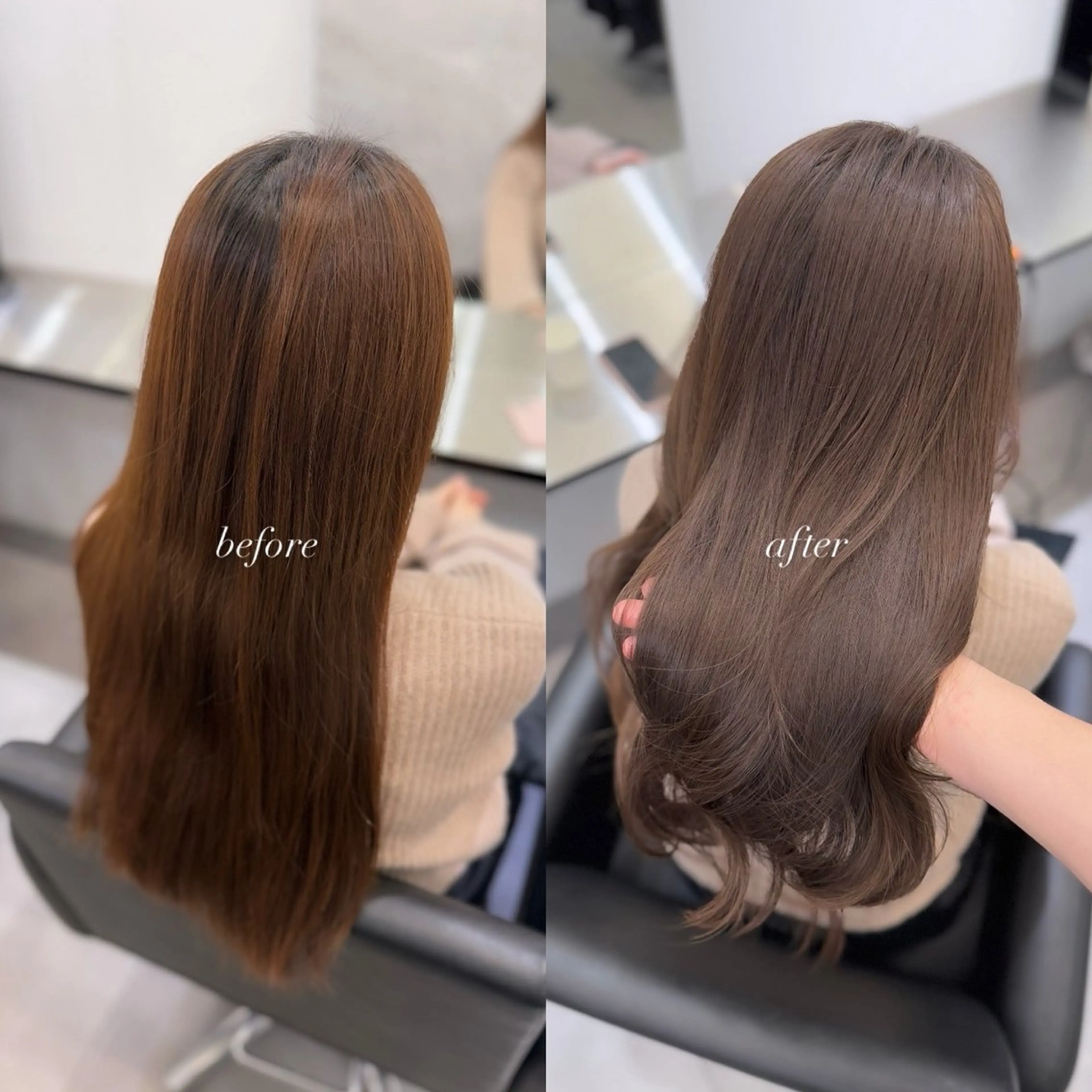 ロング 縮毛矯正 カット ヘアカラー トリートメント 髪質改善× ブリーチなしyutoのヘアスタイル