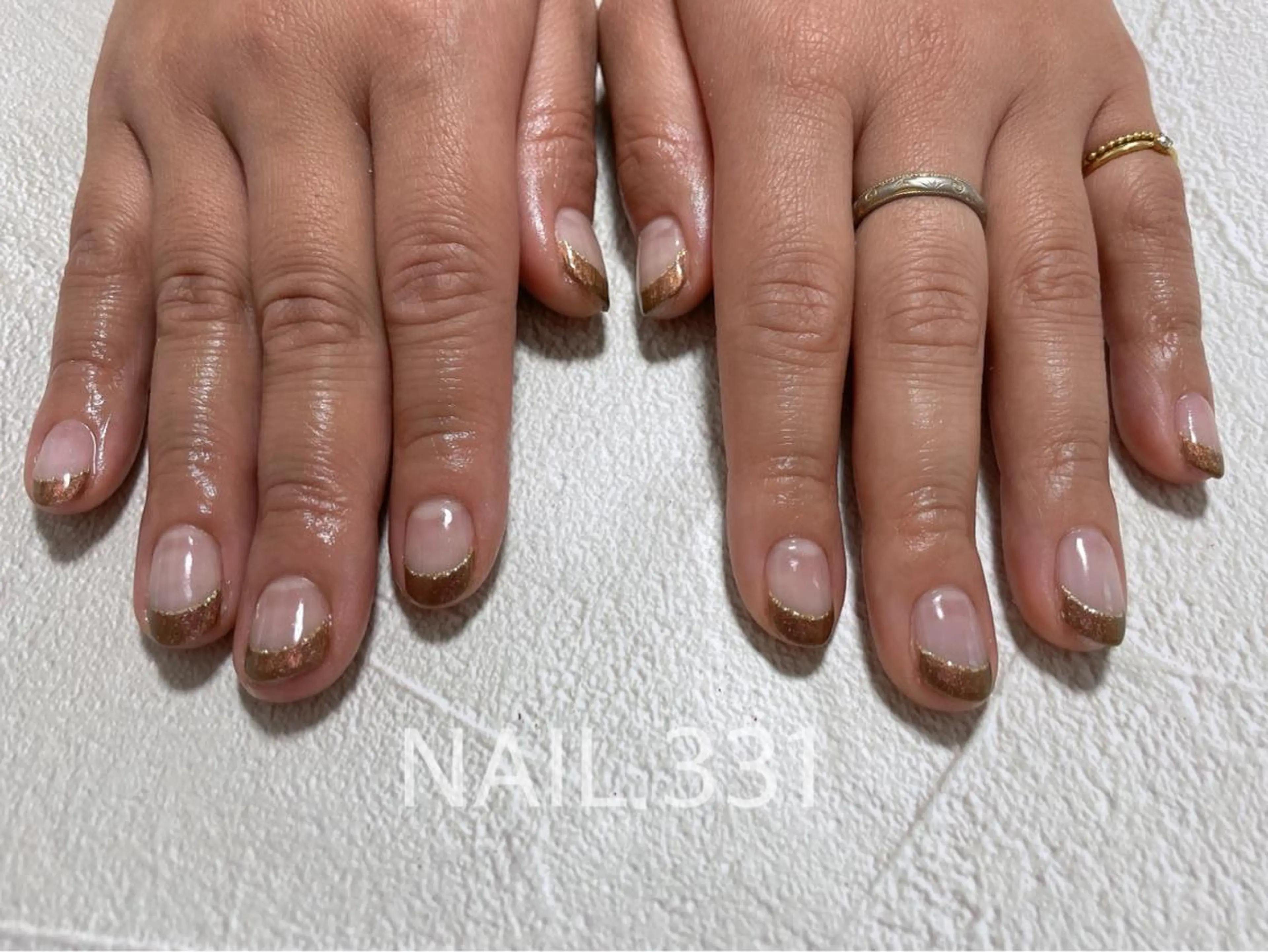 ネイル フレンチネイル ラメ(グリッター) NAIL.331所属・Nail 331のネイルデザイン