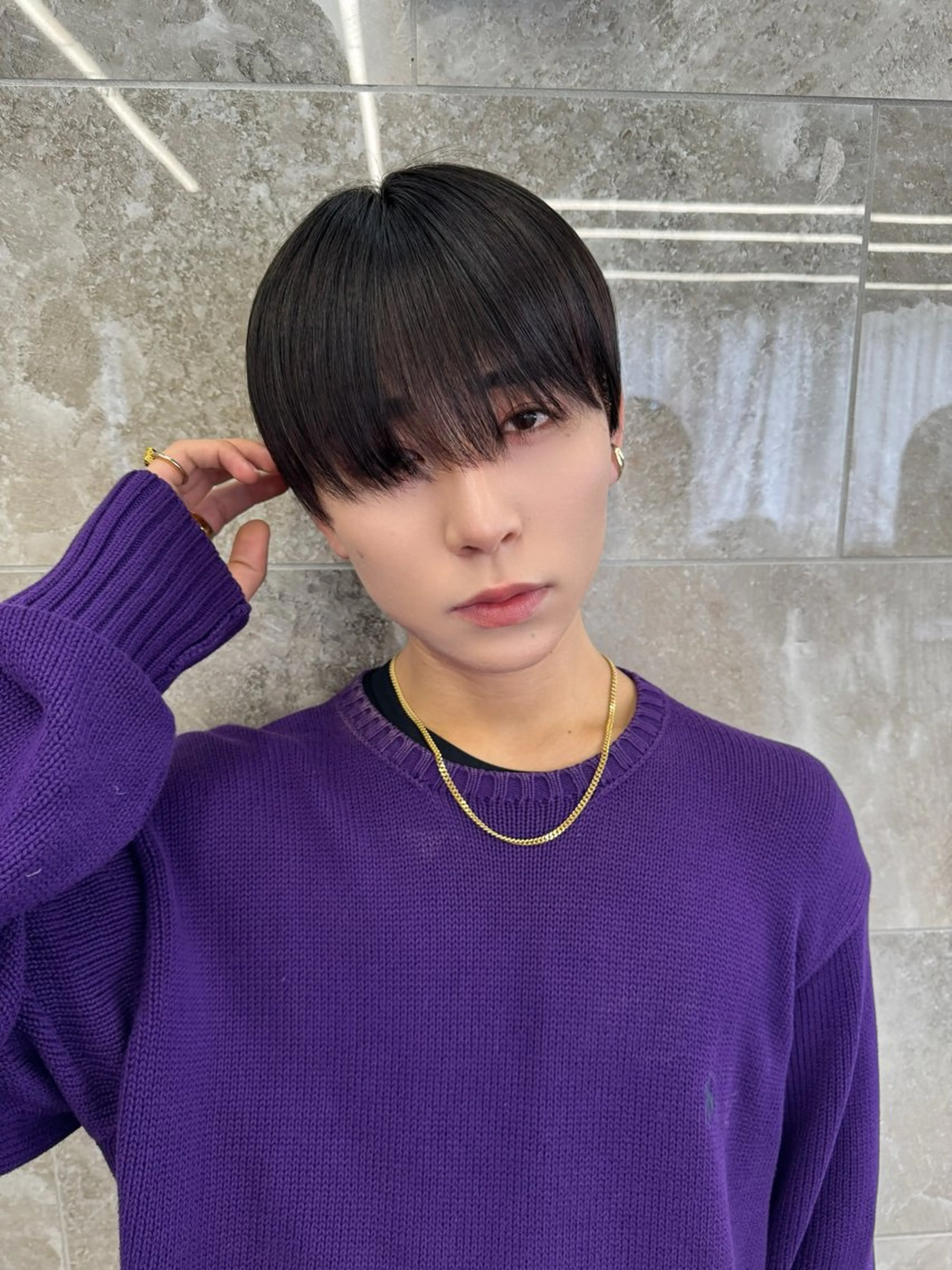 ショート excia渋谷所属・曲がる縮毛矯正 センターパート/翼のヘアスタイル