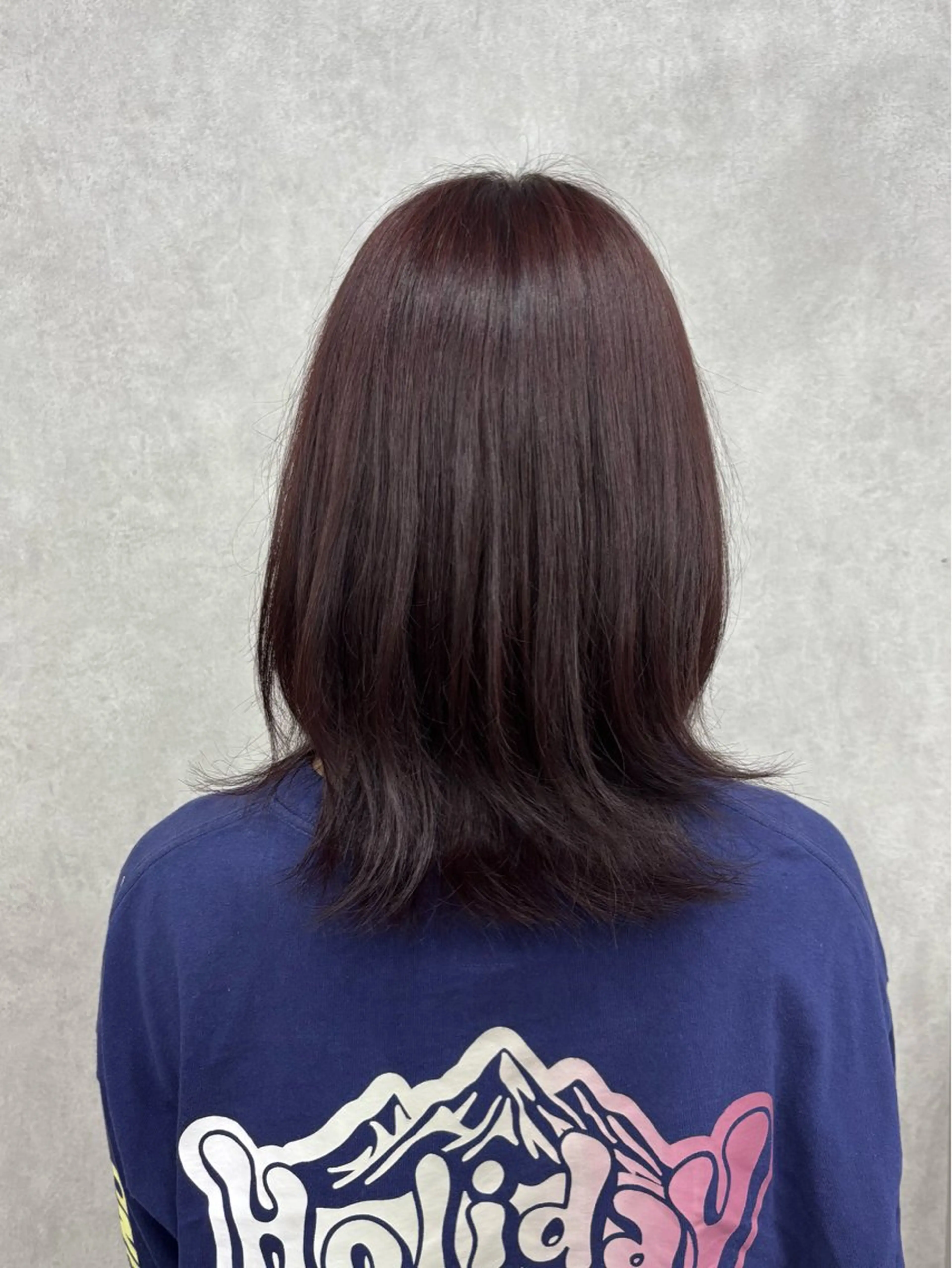 ミディアム カラー ブラウンカラー レッドカラー レッドブラウン 倉澤 愛理のヘアスタイル