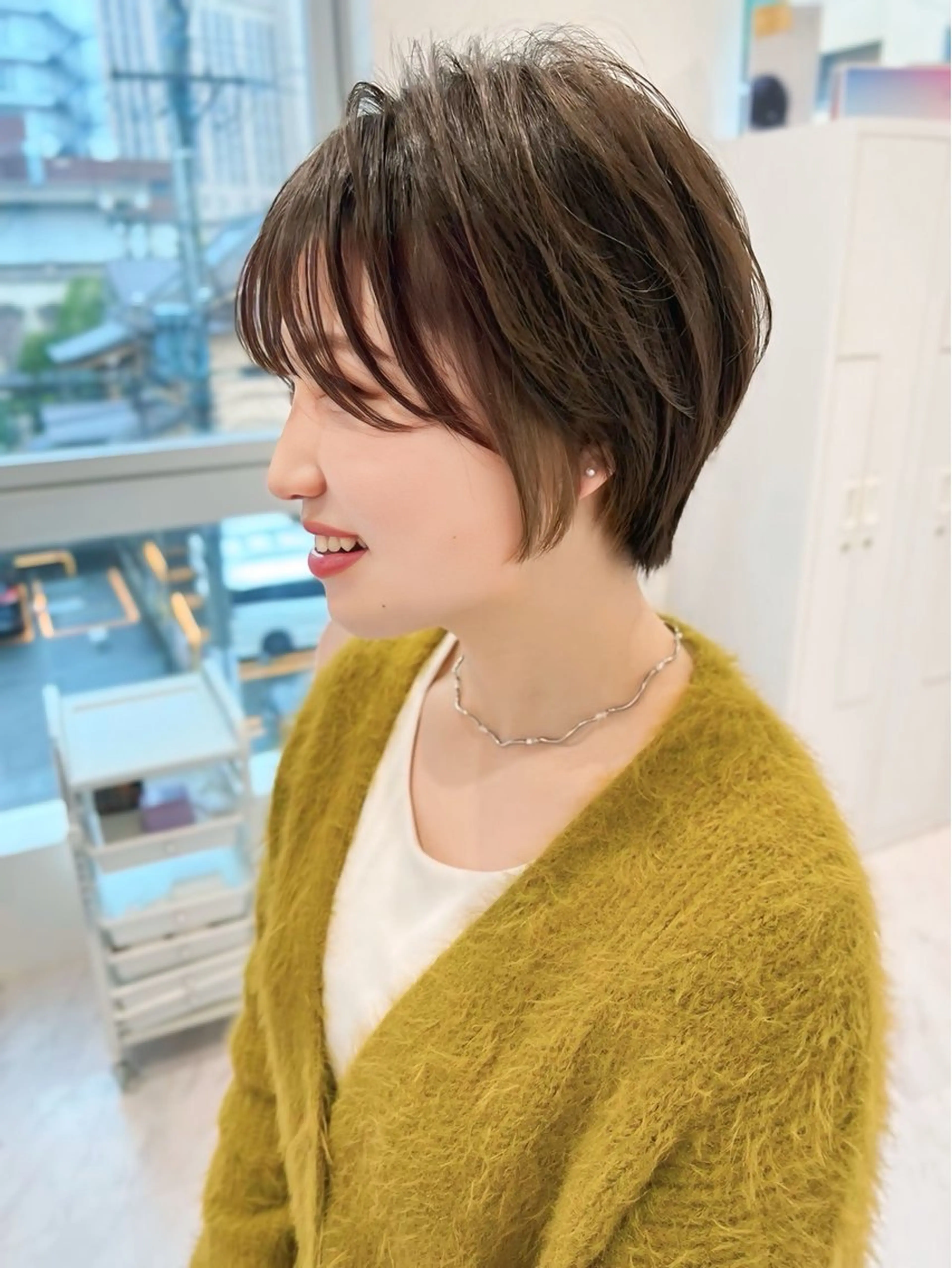 ショート カラー ショートヘア 小顔カット カット ヘアカラー ショート/丸み/ 小顔/ERIのヘアスタイル