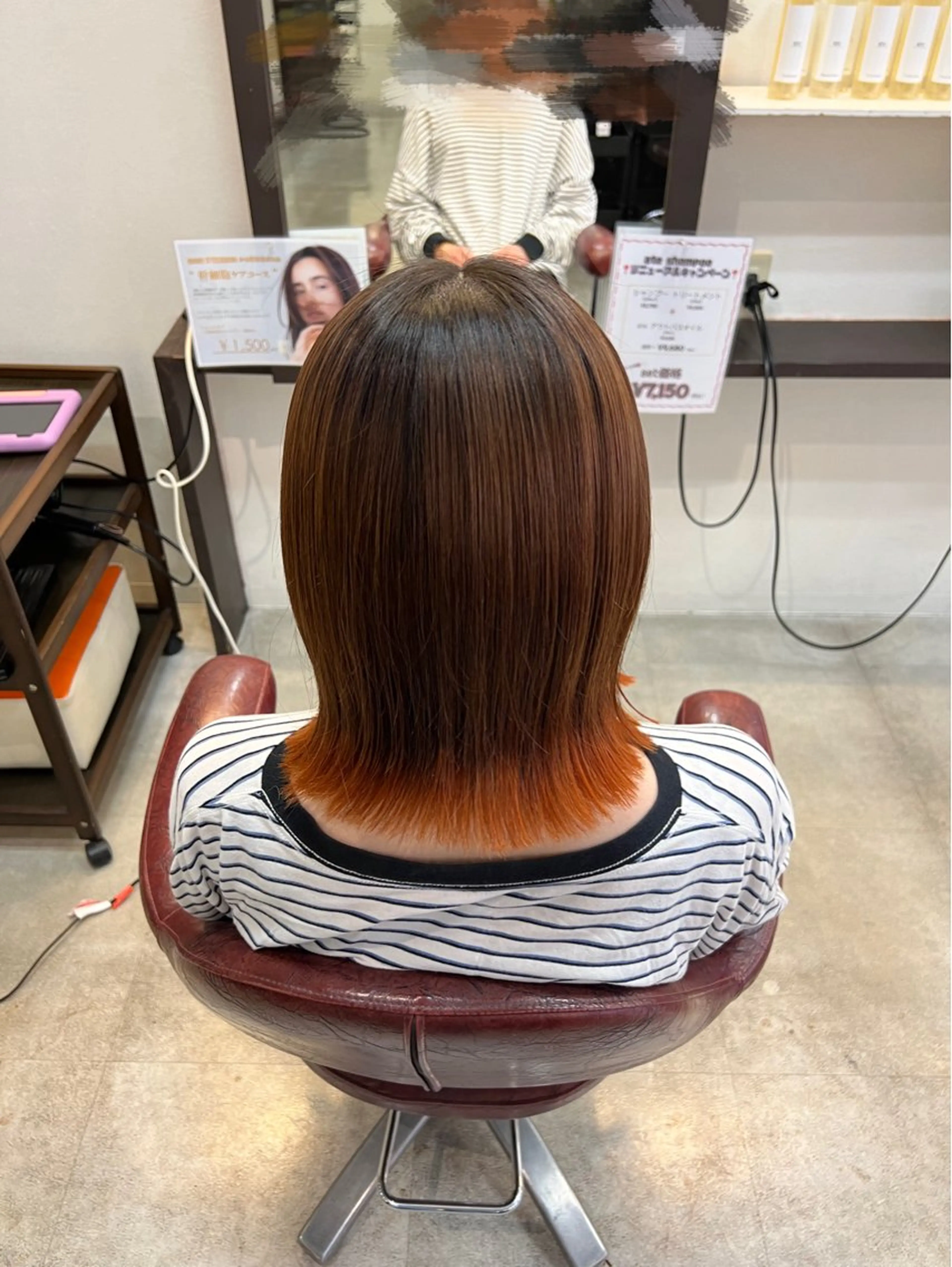 ミディアム カット ヘアカラー 松山 優里のヘアスタイル