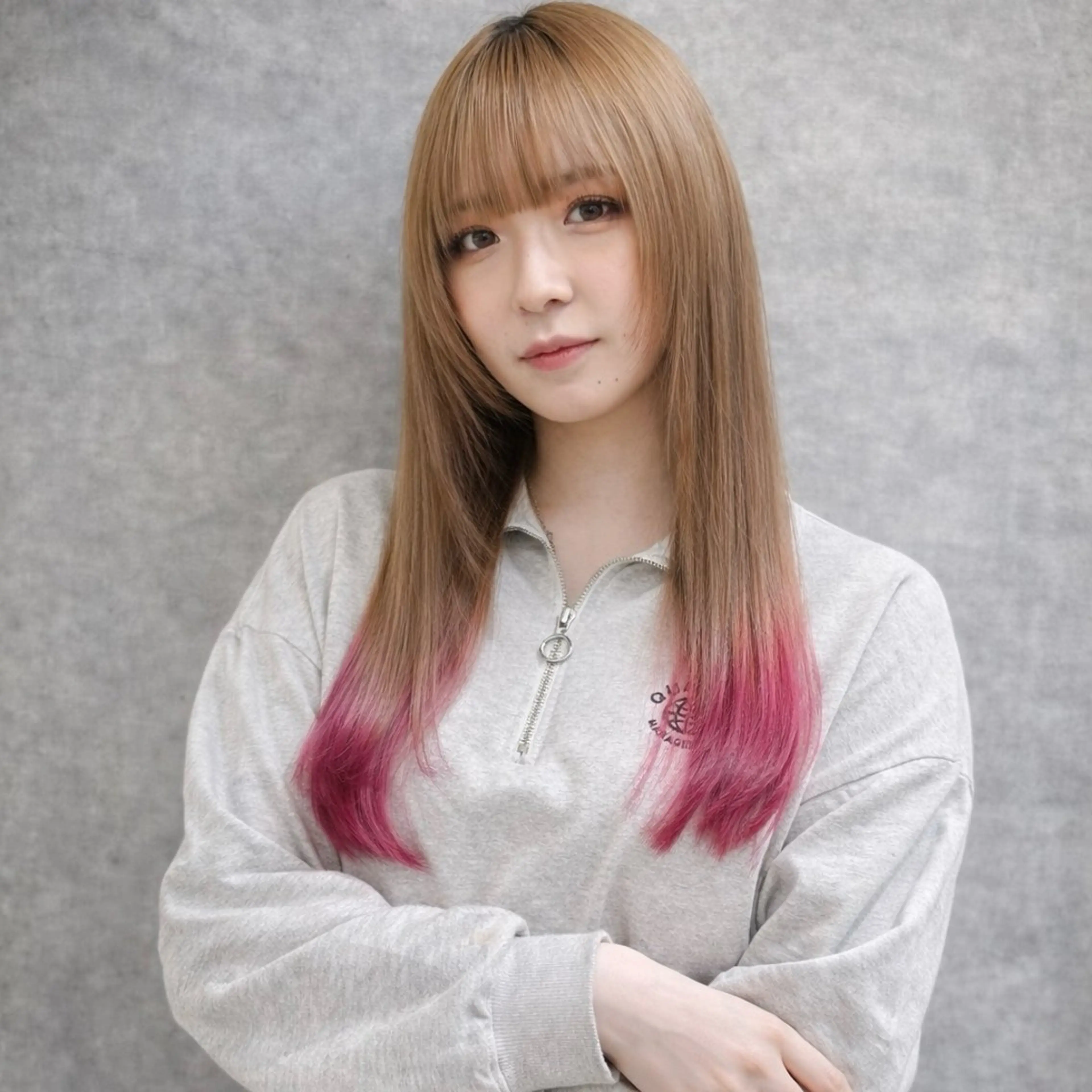 ミディアム カラー カット ヘアカラー トリートメント 一ノ瀬 暁のヘアスタイル