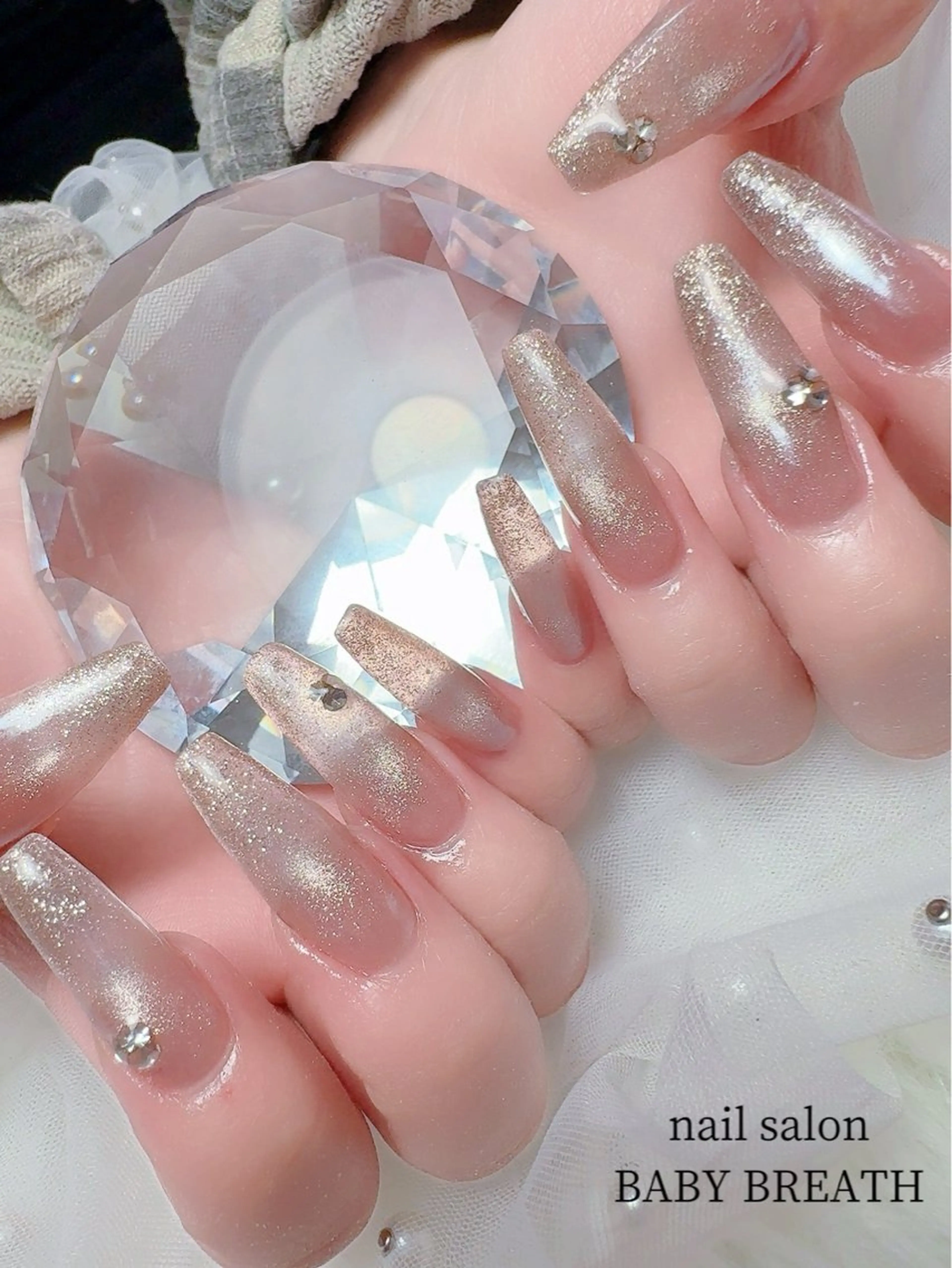 ネイル アートネイル フラッシュネイル フットネイル グラデーション ラメ(グリッター) ハンドネイル BABY  BREATH所属・y natsumiのネイルデザイン