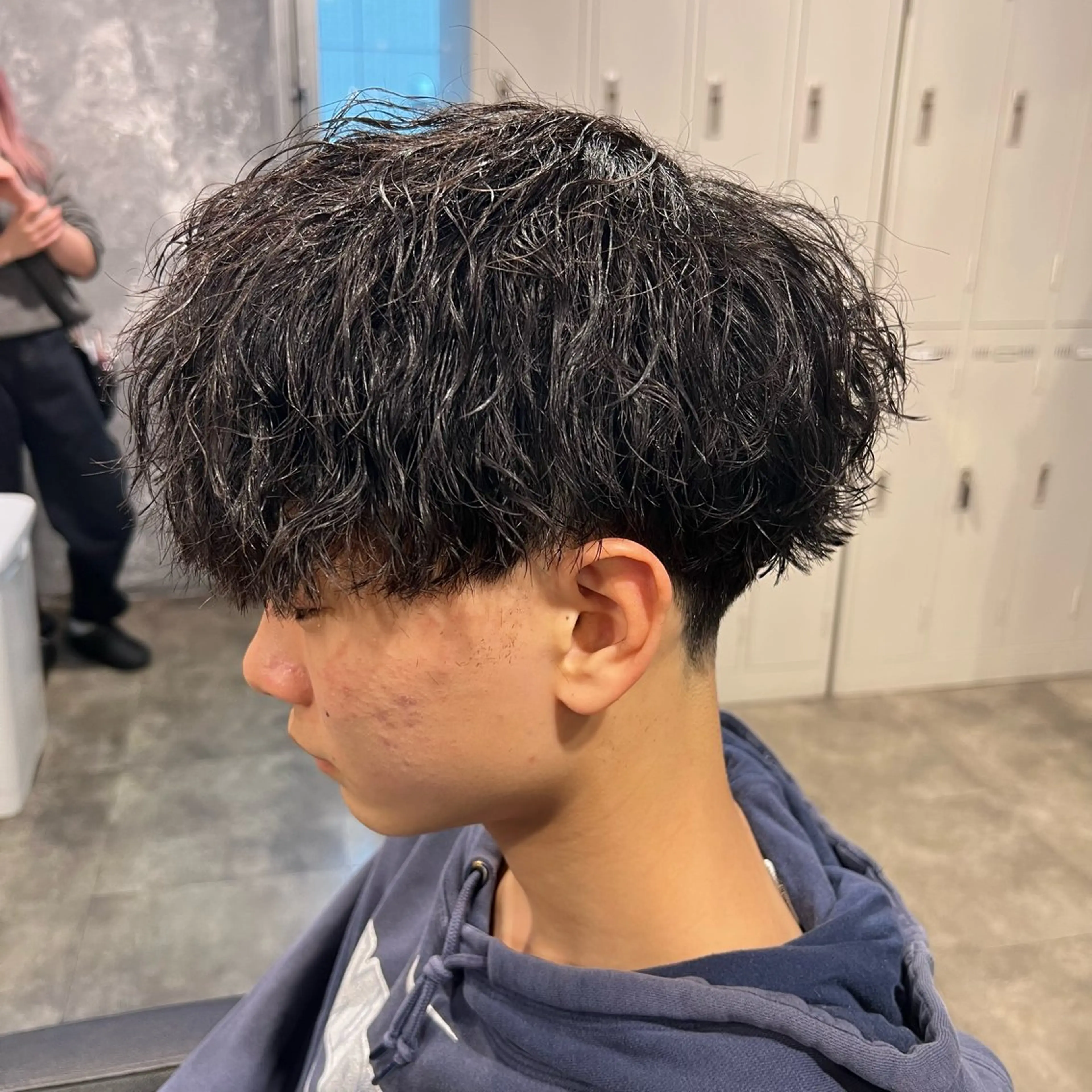 ショート カラー パーマ ヘアアレンジ メンズ キッズ アップバング センターパート メンズハイライト マッシュ メンズパーマ 🔷横浜1のパーマ 職人🔷将太郎のヘアスタイル