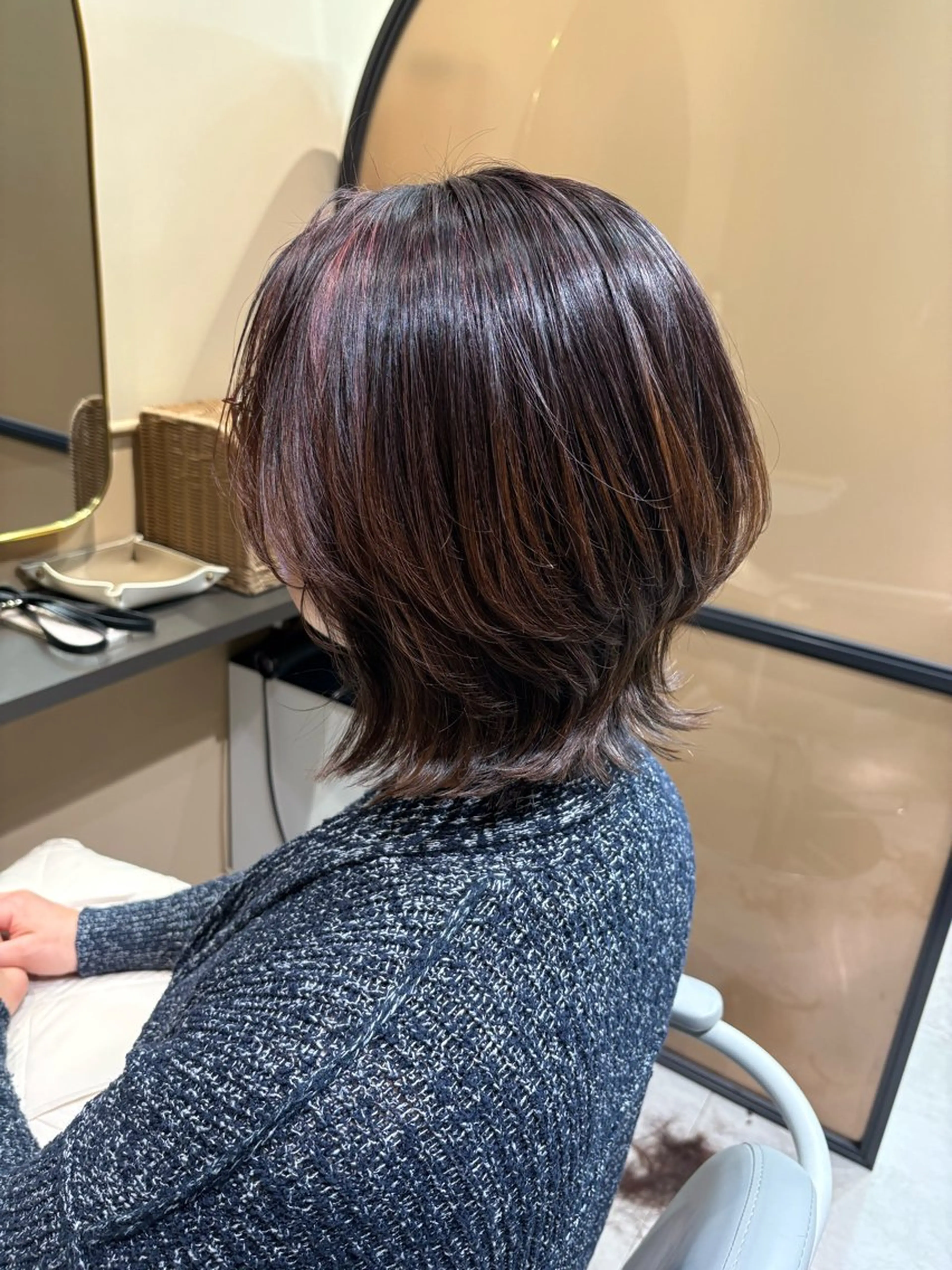 ショート カラー パーマ ボブレイヤー ハイライトカラー ボブ ハイライト レイヤーカット TV出演&受賞歴有☆ 宮本輝正のヘアスタイル