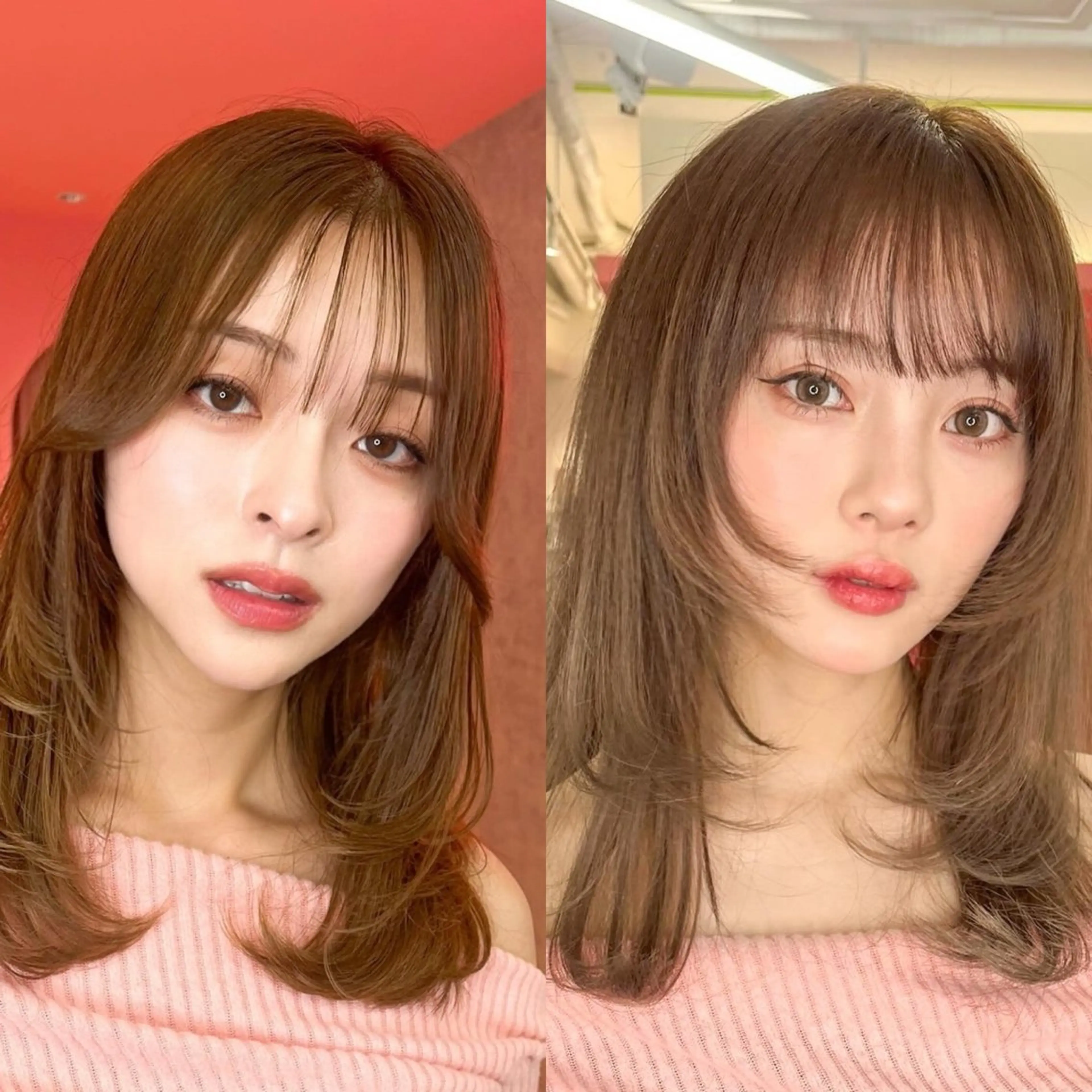 ミディアム カラー ミディアムレイヤー レイヤーカット 山崎/ボブ縮毛矯正 レイヤー髪質改善のヘアスタイル