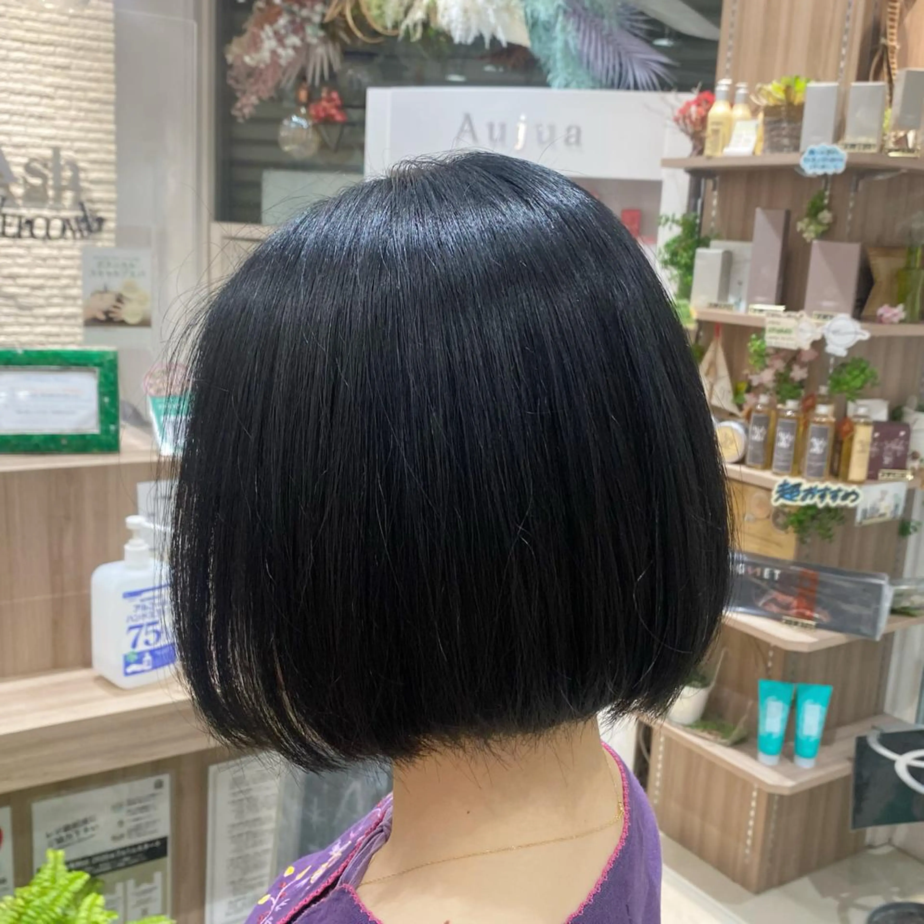 カラー 黒髪 ブルーカラー ブルーブラック ヘアカラー Miyu🦄ash メンズカット/まつげのヘアスタイル