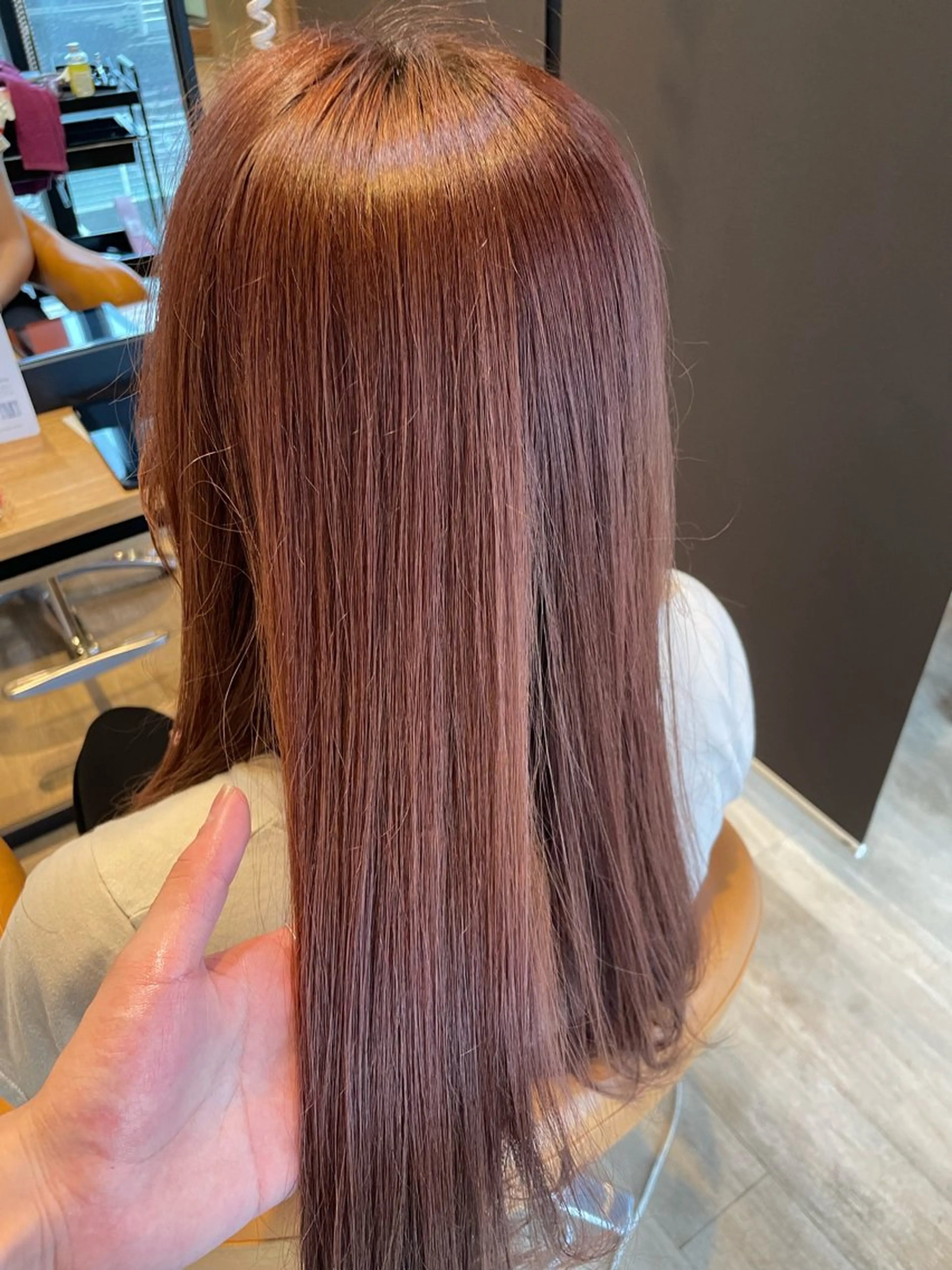 ロング カラー ボルドーカラー 髪質改善/ブリーチ 田代 龍我のヘアスタイル