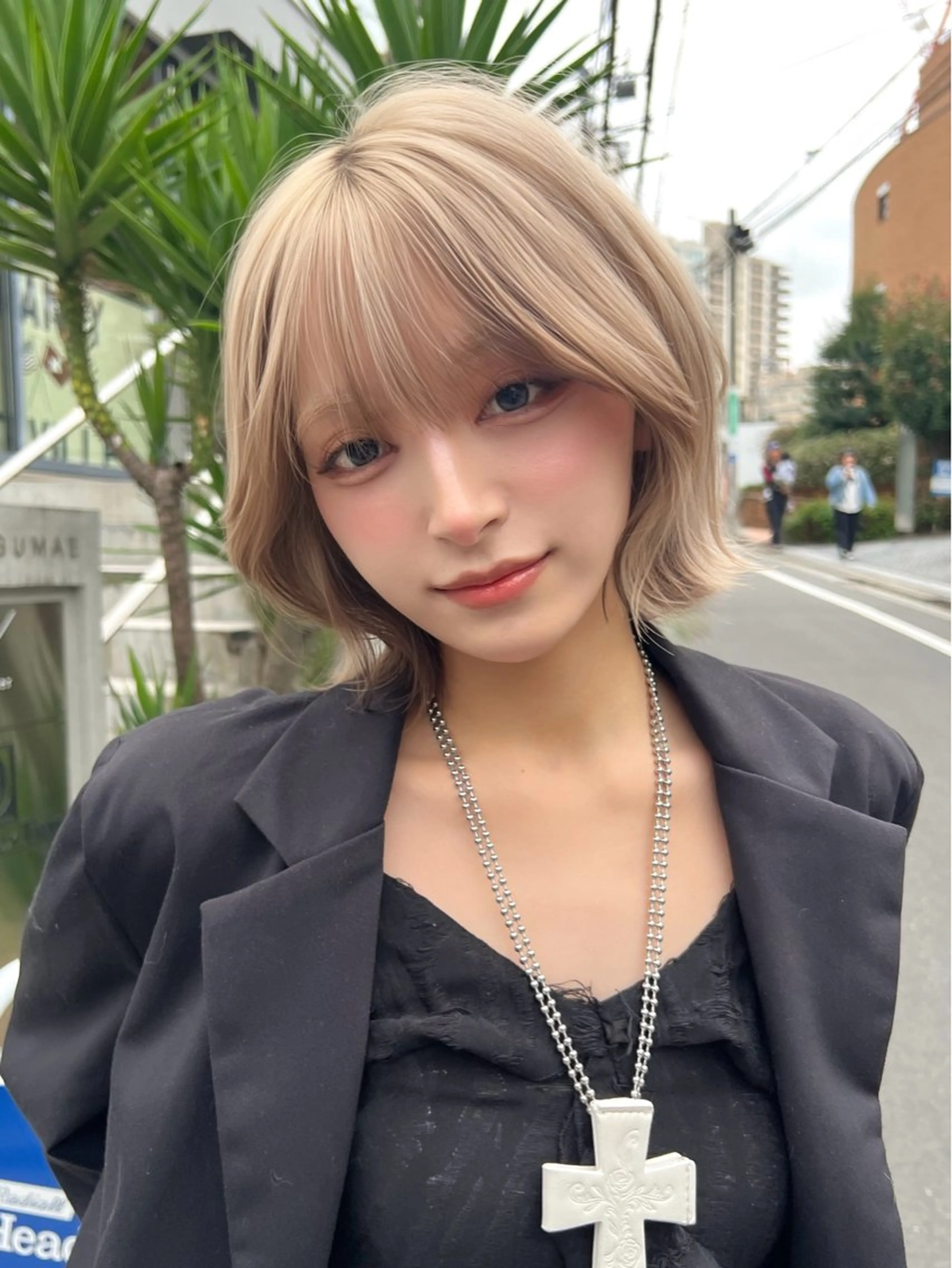 ミディアム カラー カット ヘアカラー belle   表参道　terrace所属・抜きっぱなしブロンド /ハイトーン/カナタのヘアスタイル