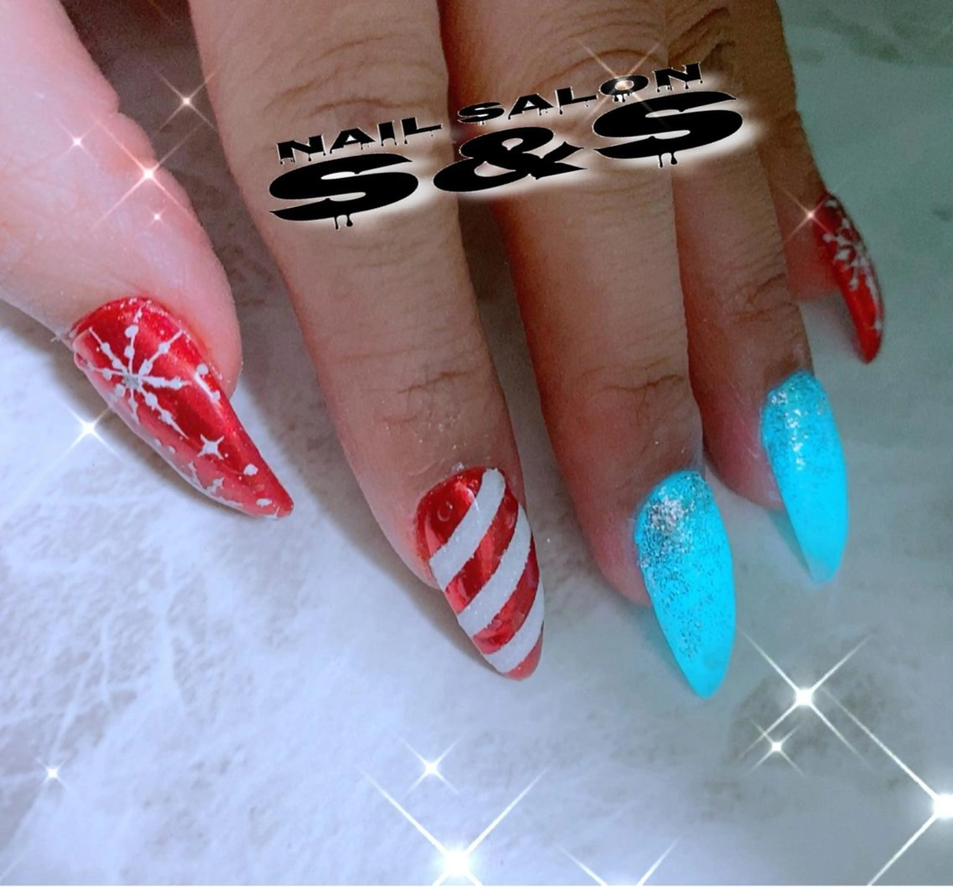 ネイル 長さ出し メンズネイル 持ち込み スカルプネイル 冬ネイル S&S 村田小百合のネイルデザイン