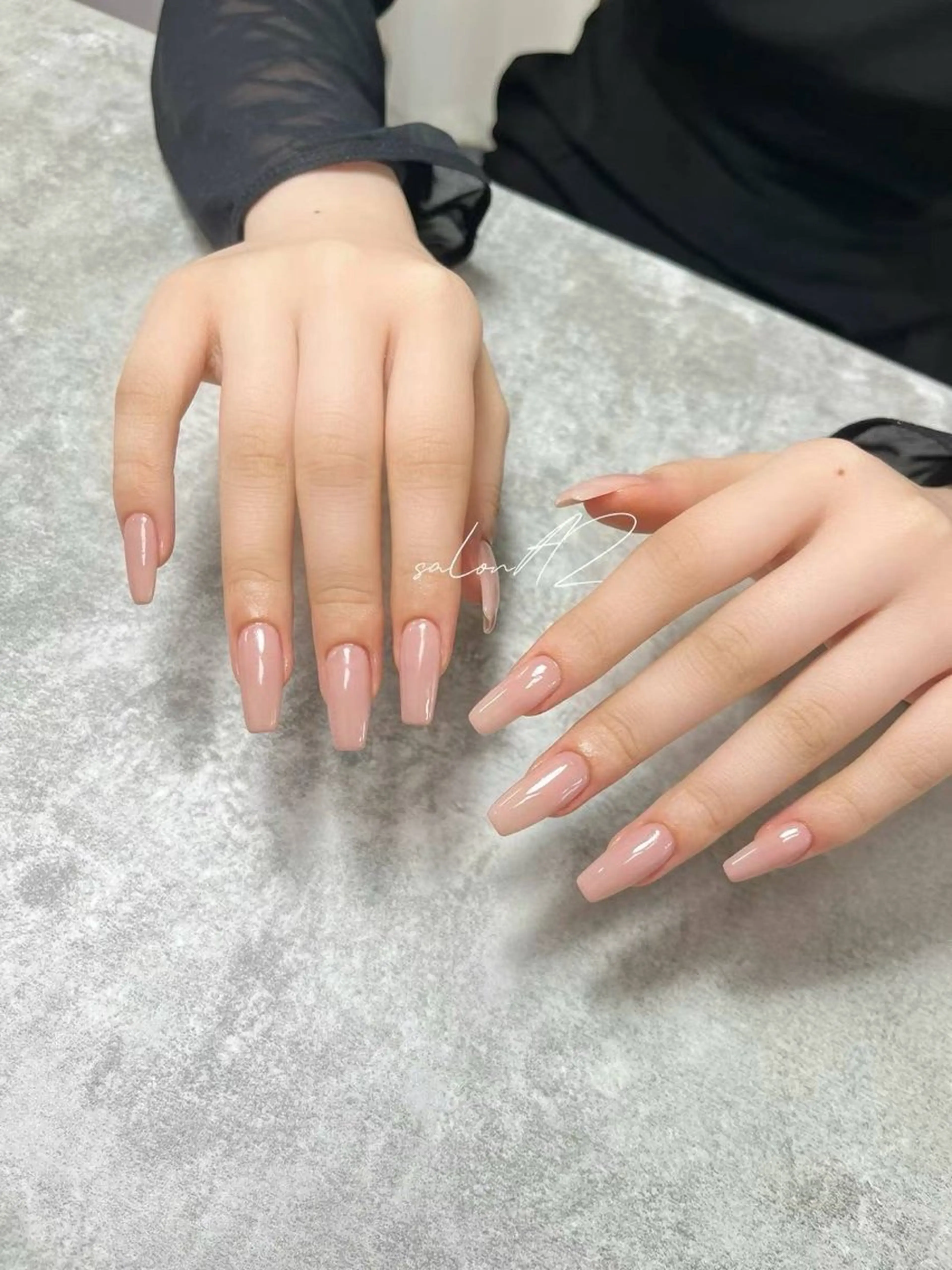 ネイル ワンカラーネイル スカルプネイル ハンドネイル salon AZのネイルデザイン