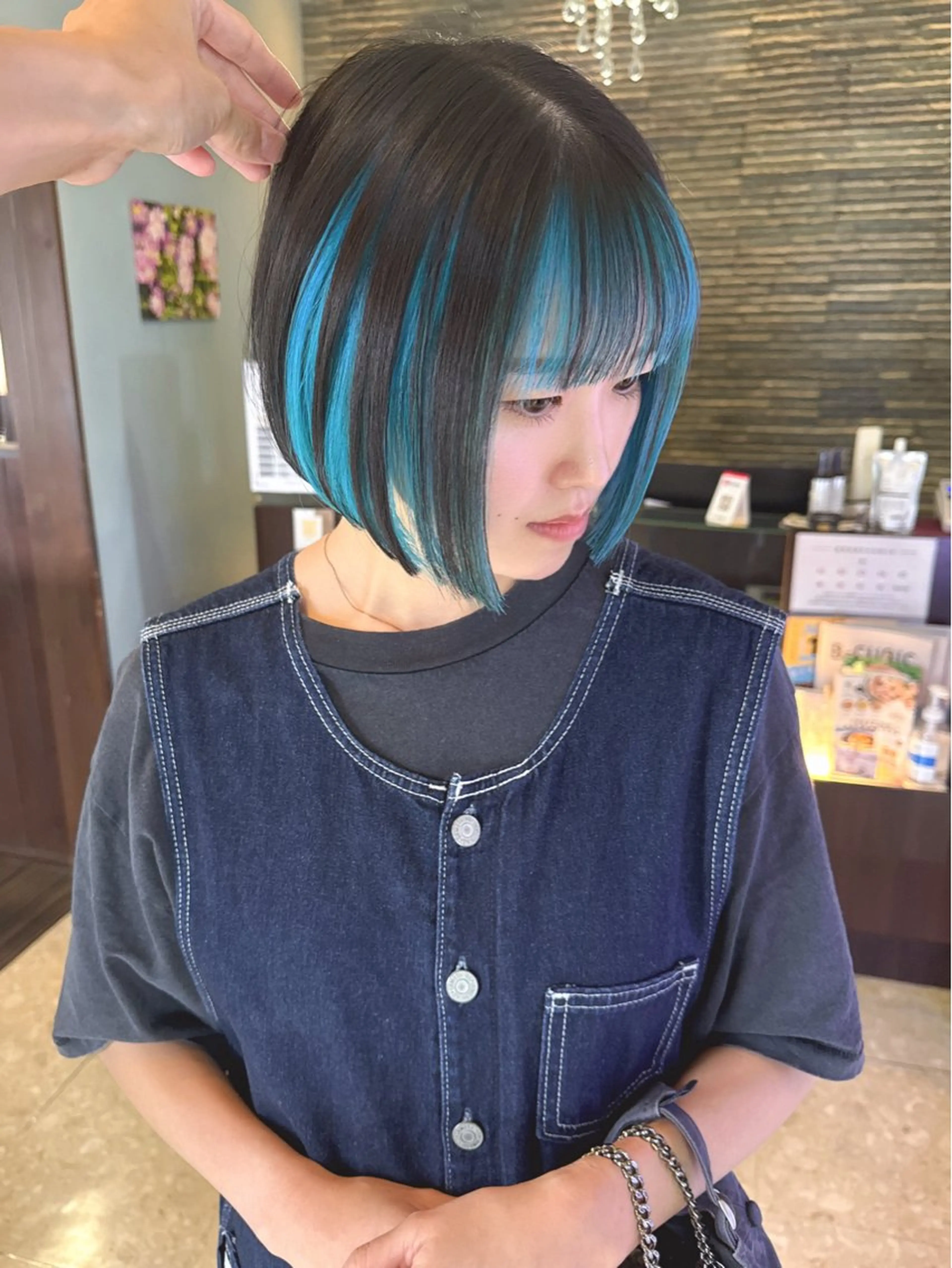 ロング カラー ブルーカラー ヘアカラー トリートメント 具志 正太のヘアスタイル