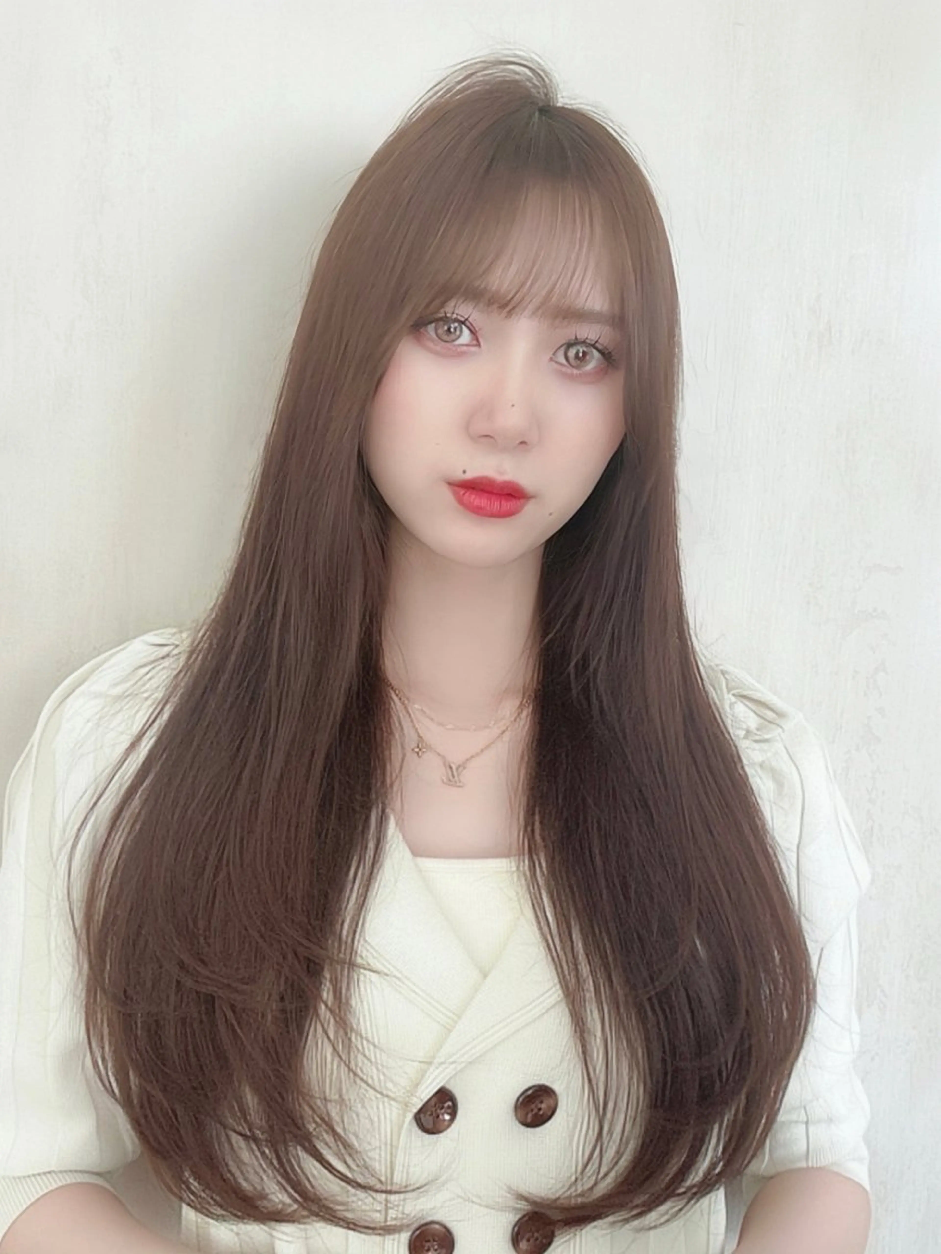 ロング カラー パーマ カット ヘアカラー トリートメント 新宿✨顔周りカット 韓国ヘア/坂本亜裟海のヘアスタイル