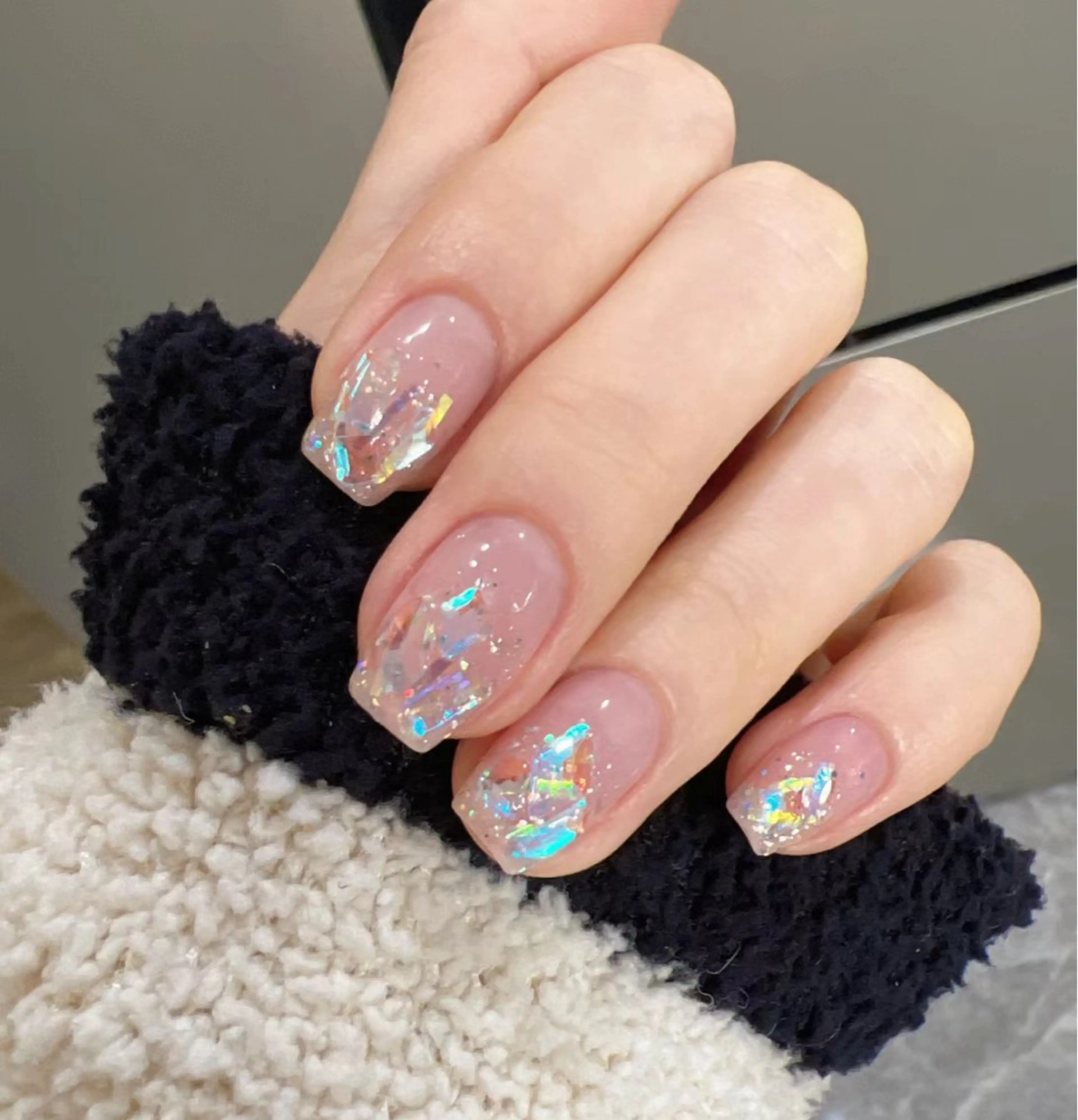 限定🎀【ハンド】ワンホン🧊🧊うるうる氷ネイル/ベースケア込みの写真