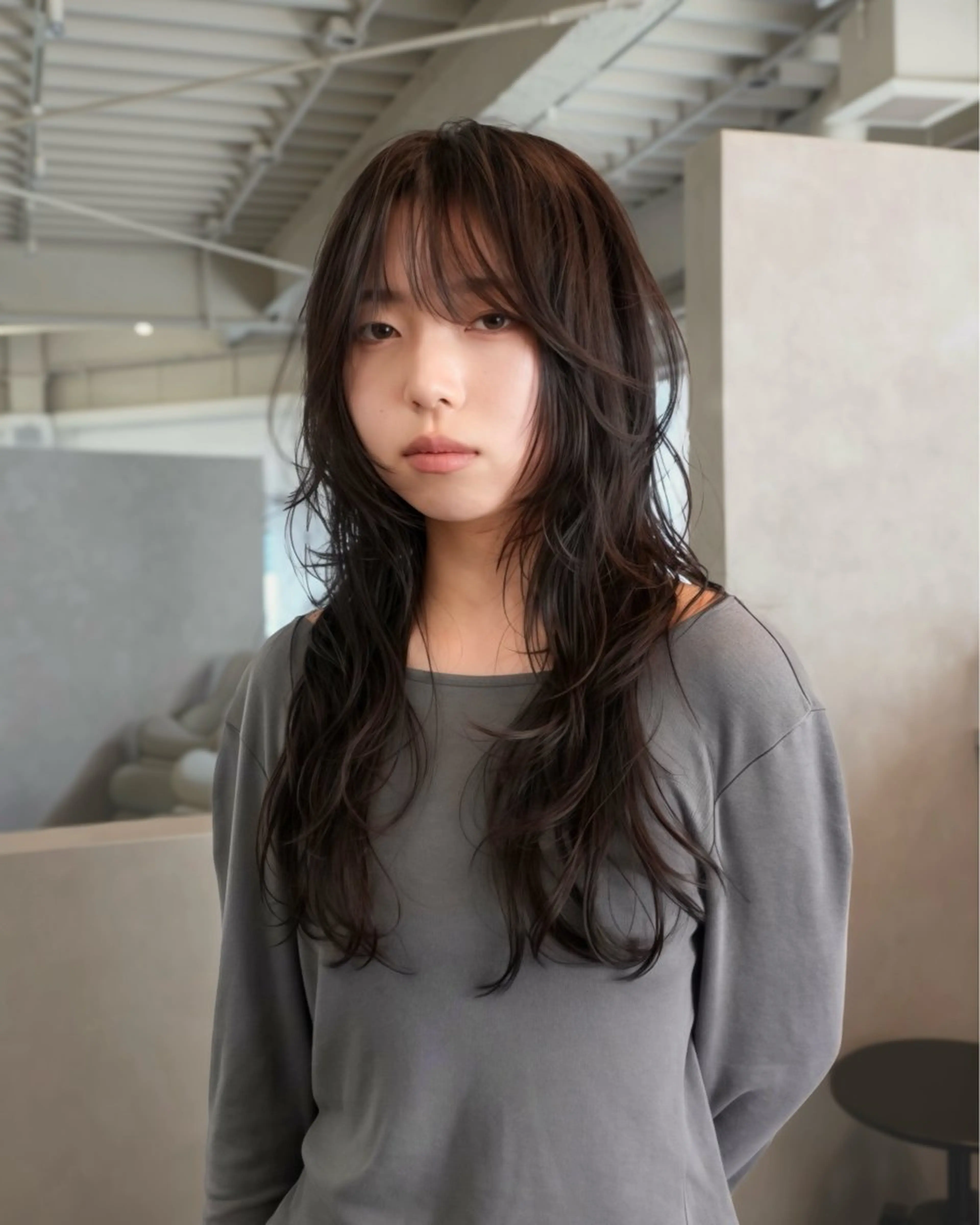 ロング カラー カット ヘアカラー ヒガシ サヨのヘアスタイル